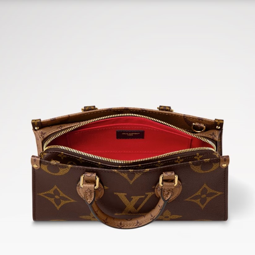 L0vis Vvtt0n OnTheGo East West Chain Tote Bag 9.8in/ 25cm Monogram Reverse Gold Hardware For Women M14236