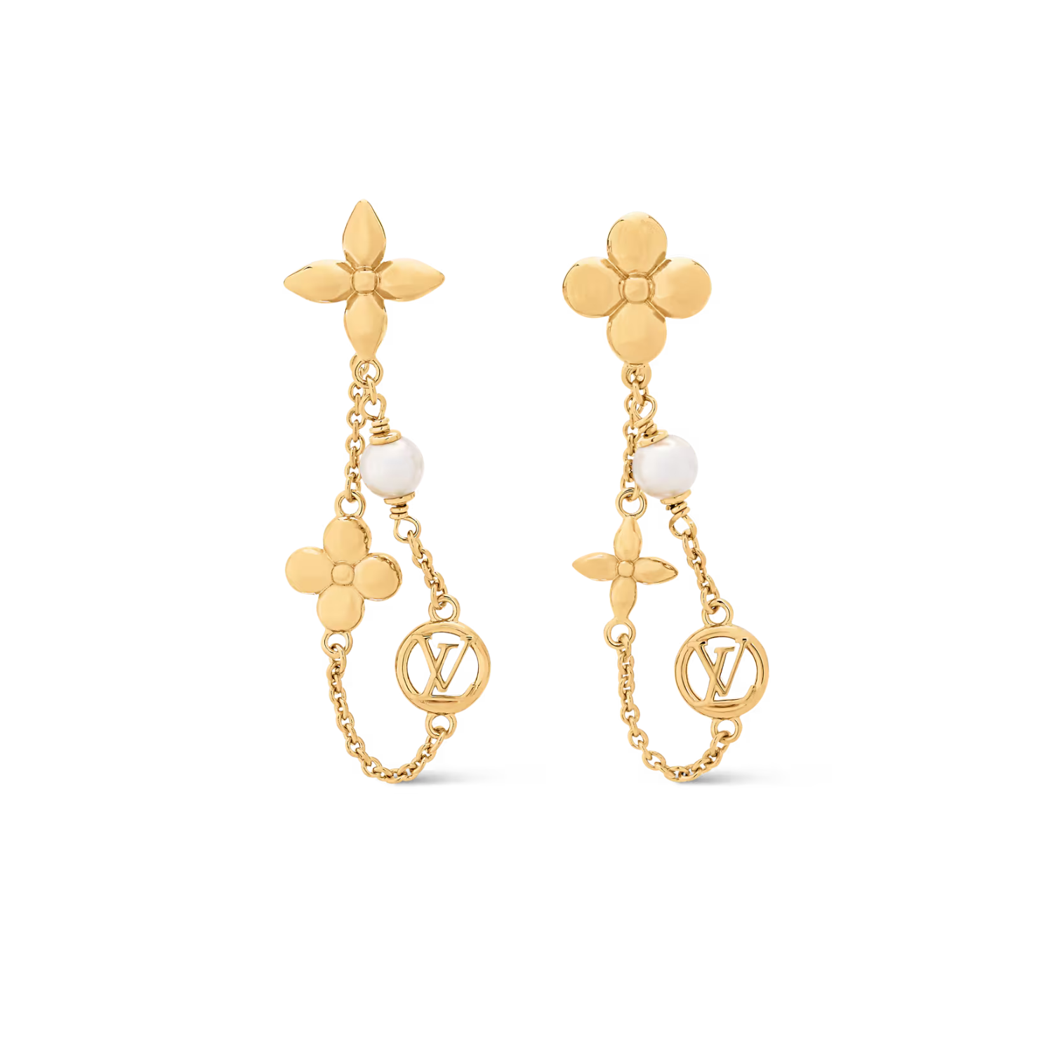 L0vis Vvtt0n Pearl Constellations Earrings White Gold Hardware For Women M03530