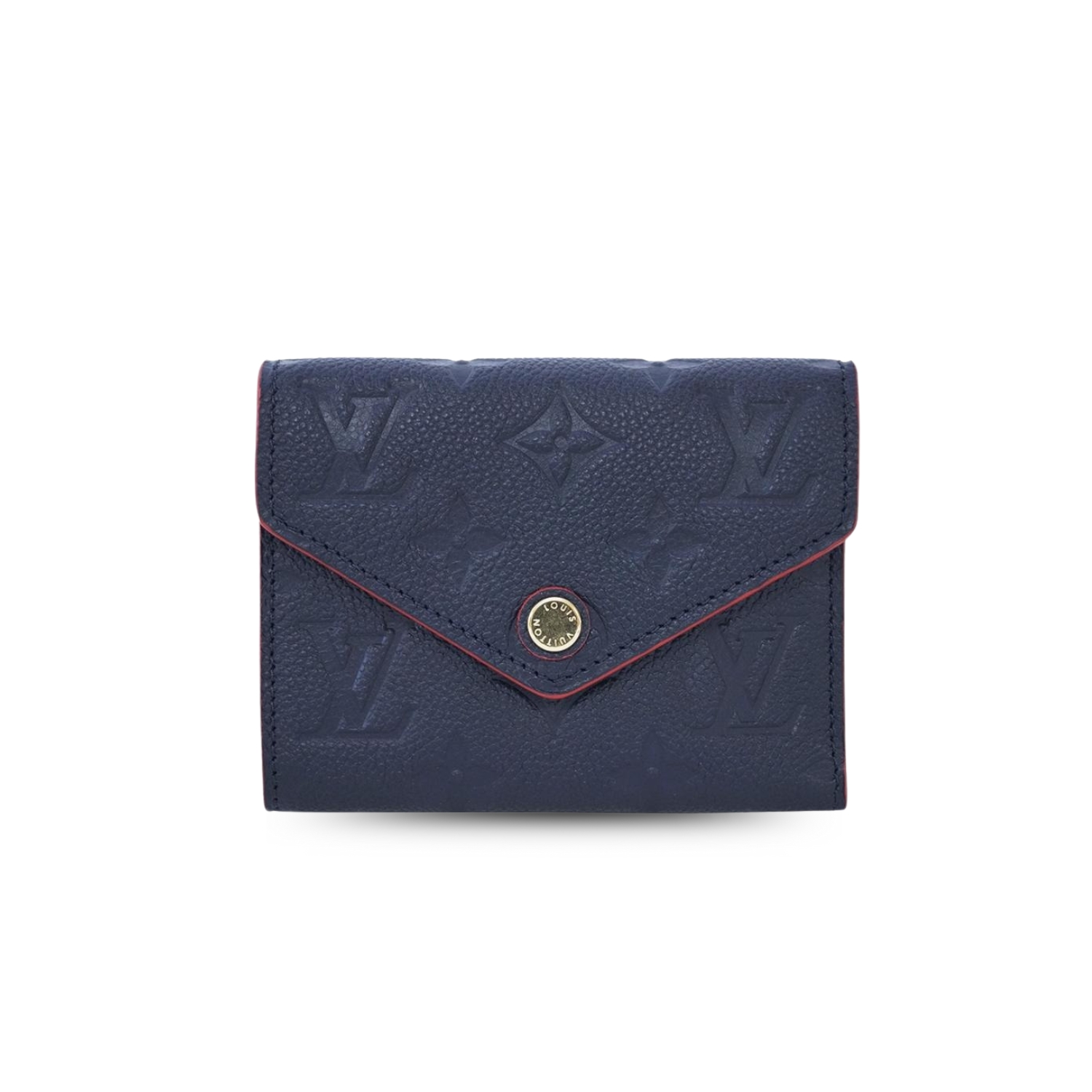 L0vis Vvtt0n Victorine Wallet Monogram Empreinte Navy Blue/ Red For Women, Women’s Wallets 4.7in/12cm LV M64577