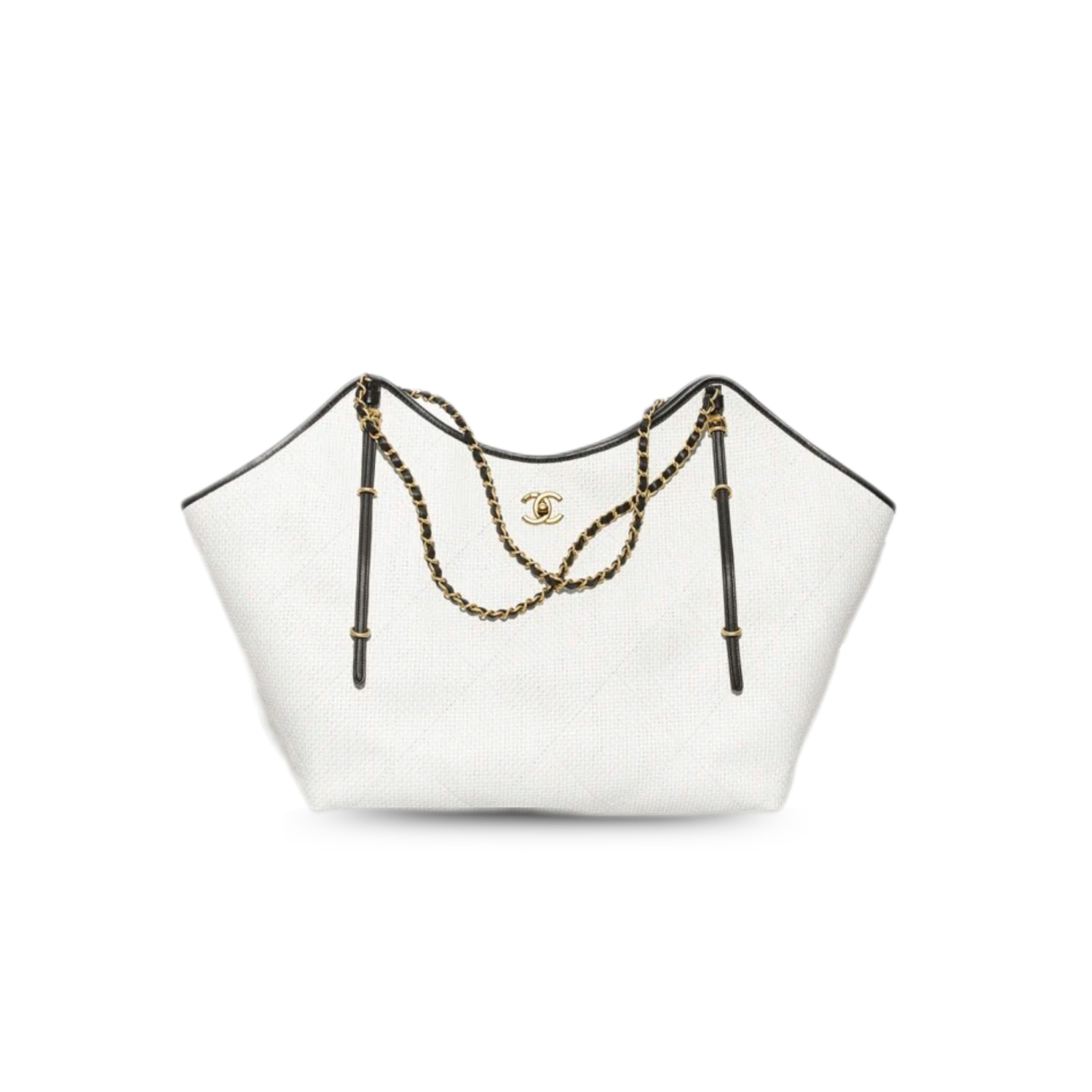 Ch**el Shopping Maxi Tote Bag 23.2in/ 59cm White Gold Hardware For Women AS5463-B22594-U5557