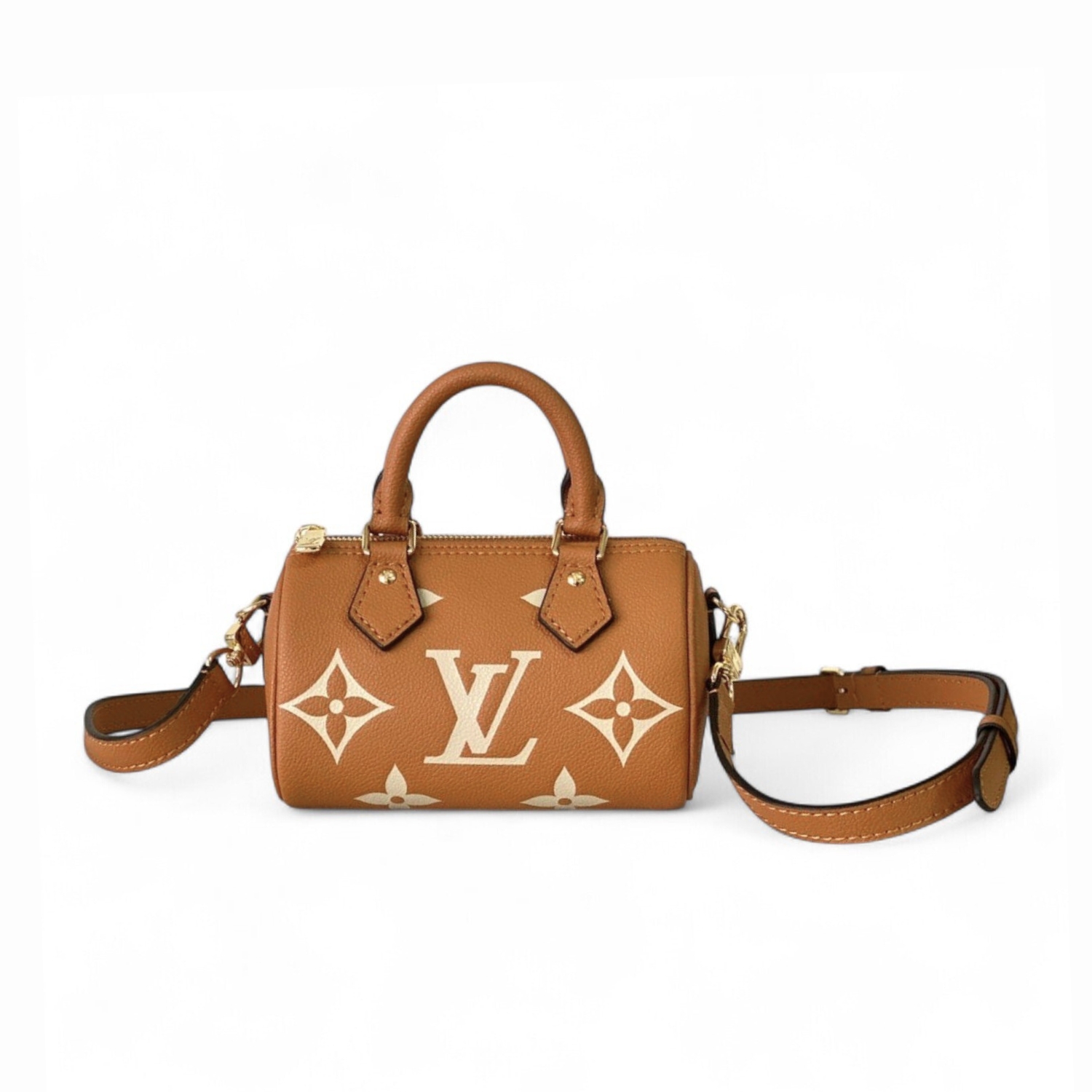 L0vis Vvtt0n Nano Speedy Monogram Empreinte Brown For Women, Women’s Handbags, Shoulder And Crossbody Bags 6.3in/16cm