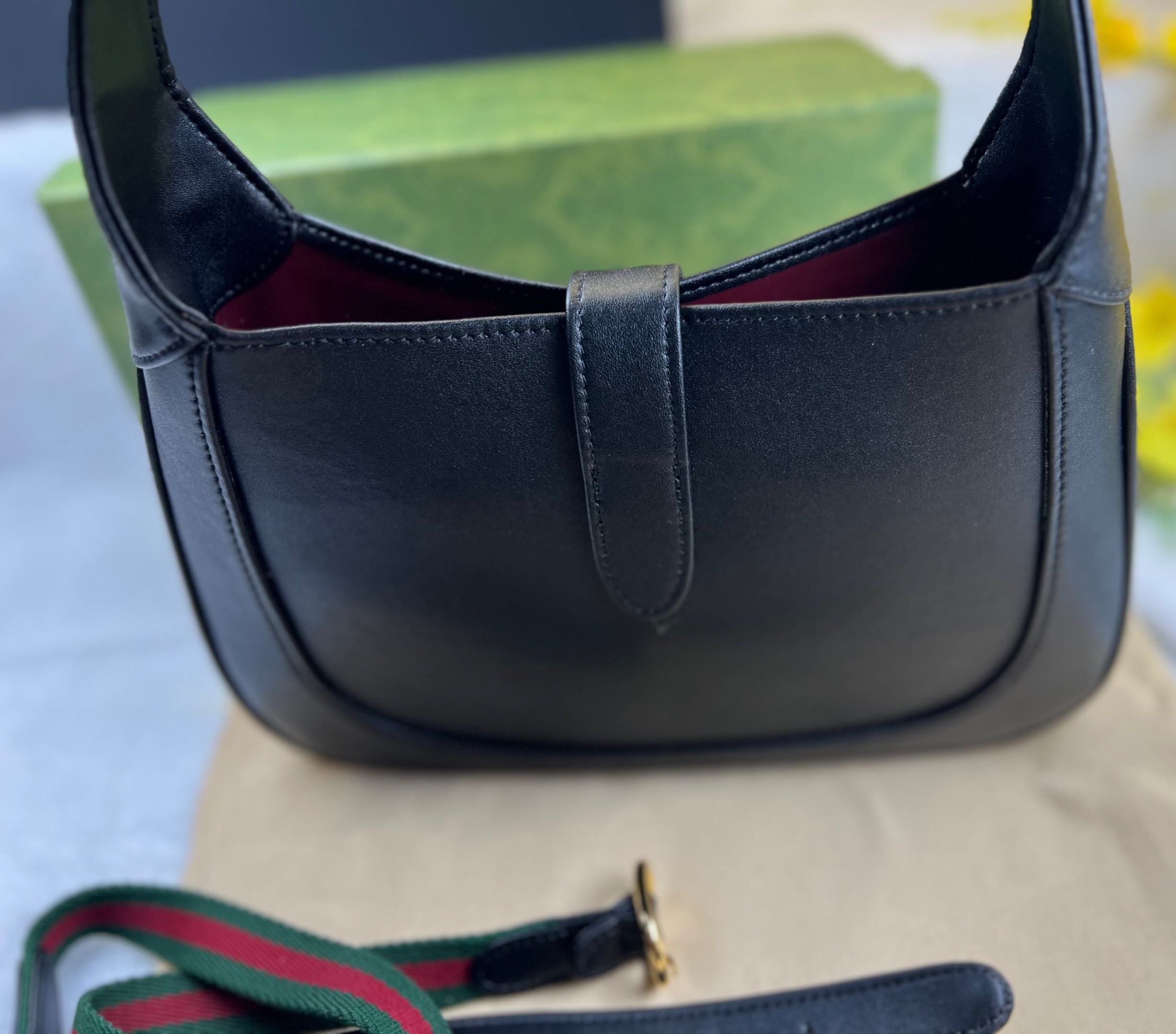 Gvc*1 Jackie 1961 Small Shoulder Bag Black For Women, Women’s Bags 10.8in/28cm GG ‎636709 10O0G 1000