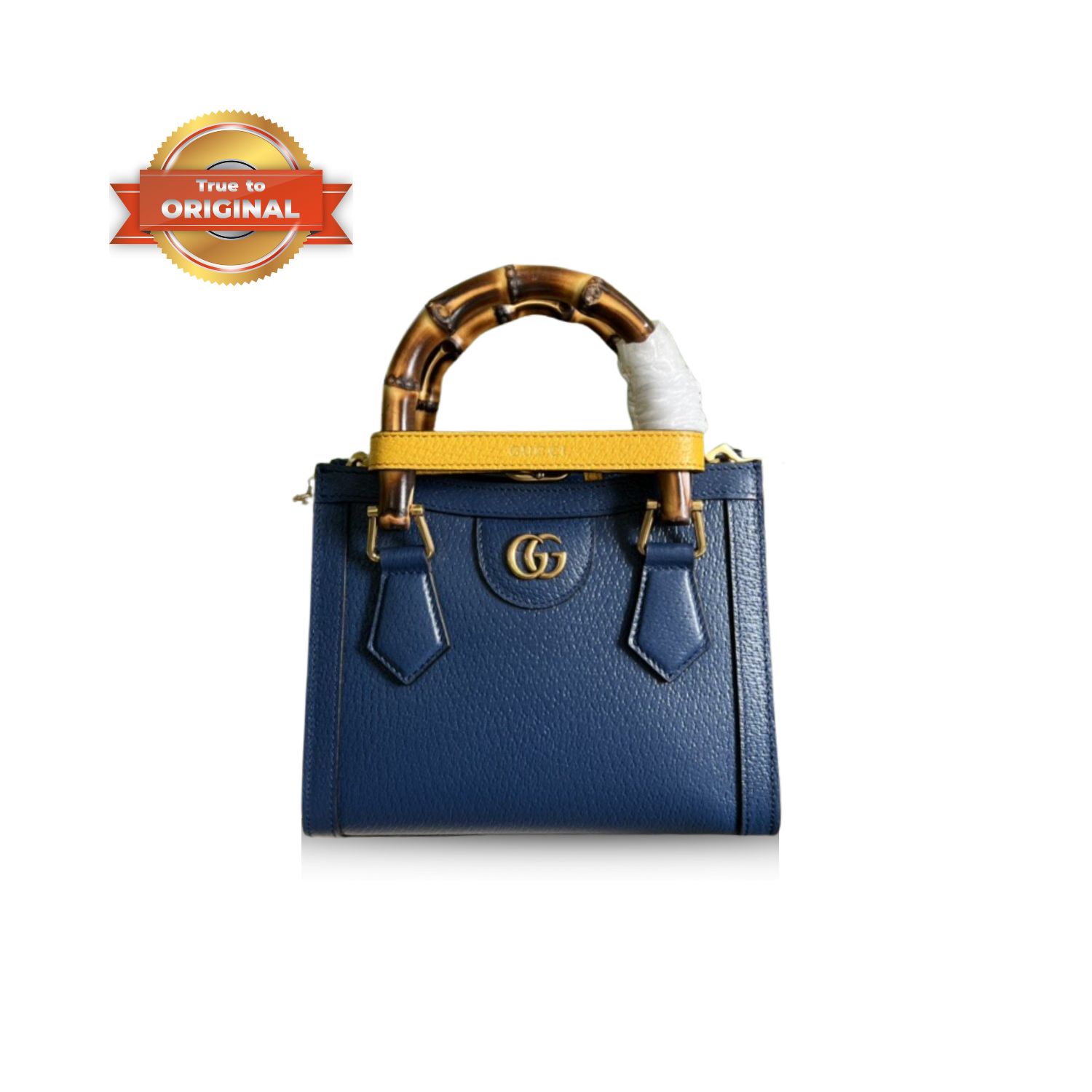 [True-to-ORIGINAL] Gvc*1 Diana Mini Tote Bag Canvas Lining Blue For Women 7.9in/20cm GG 702732 U3ZDT 4862