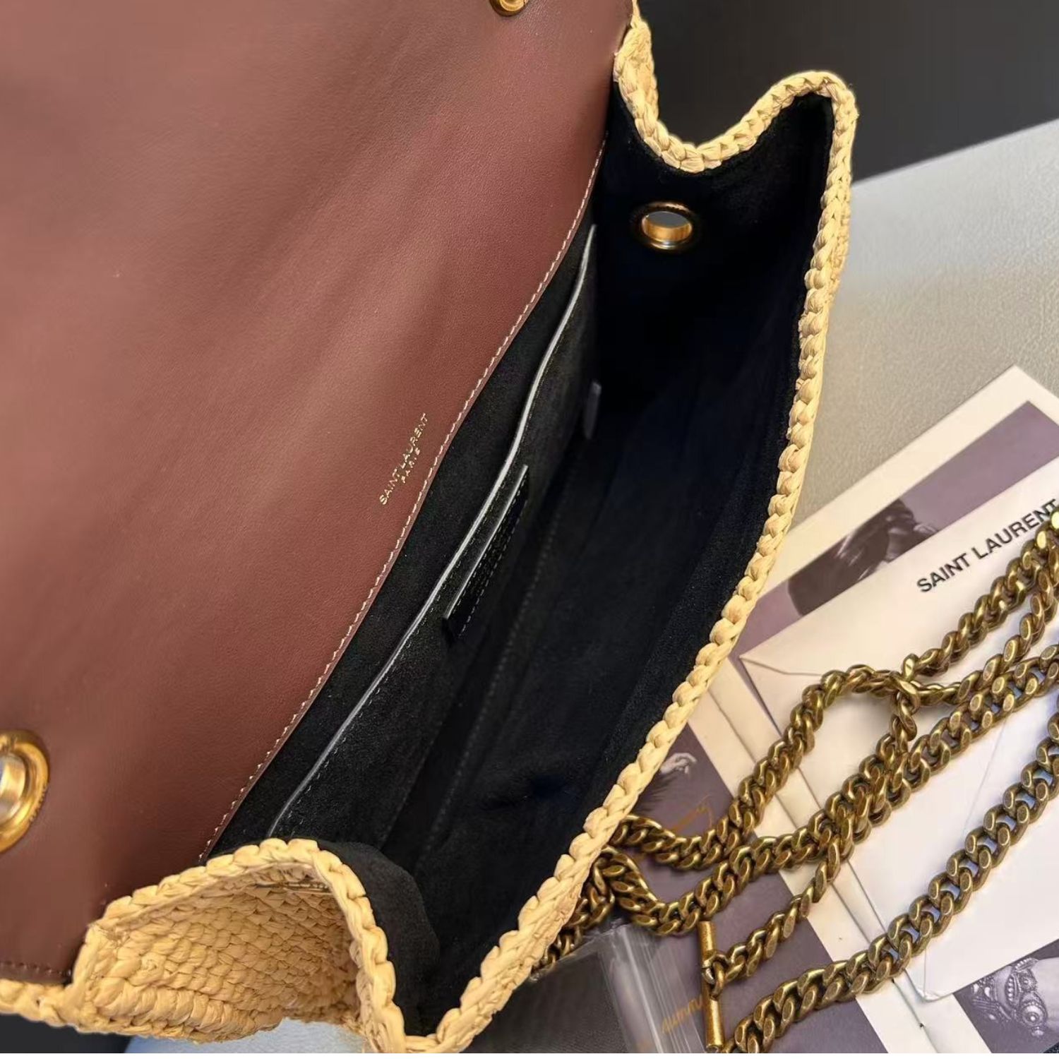 Sa1nt Lau*nt Niki Medium Chain Bag Yellow For Women, Women’s Bags 11in/28cm Y51‎