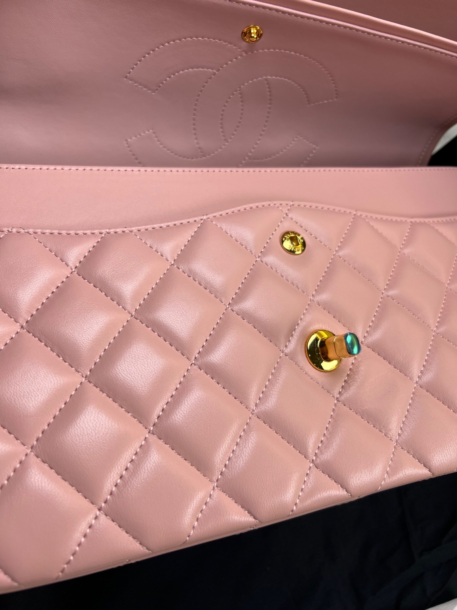 [True-to-ORIGINAL] Ch**el Large Classic Handbag Light Pink For Women 30cm/11.7in A58600 Y04059 NW780