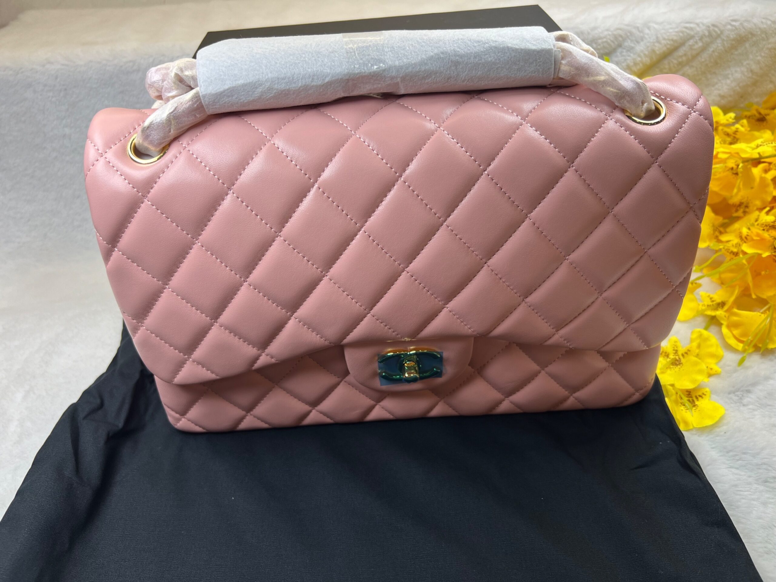 [True-to-ORIGINAL] Ch**el Large Classic Handbag Light Pink For Women 30cm/11.7in A58600 Y04059 NW780