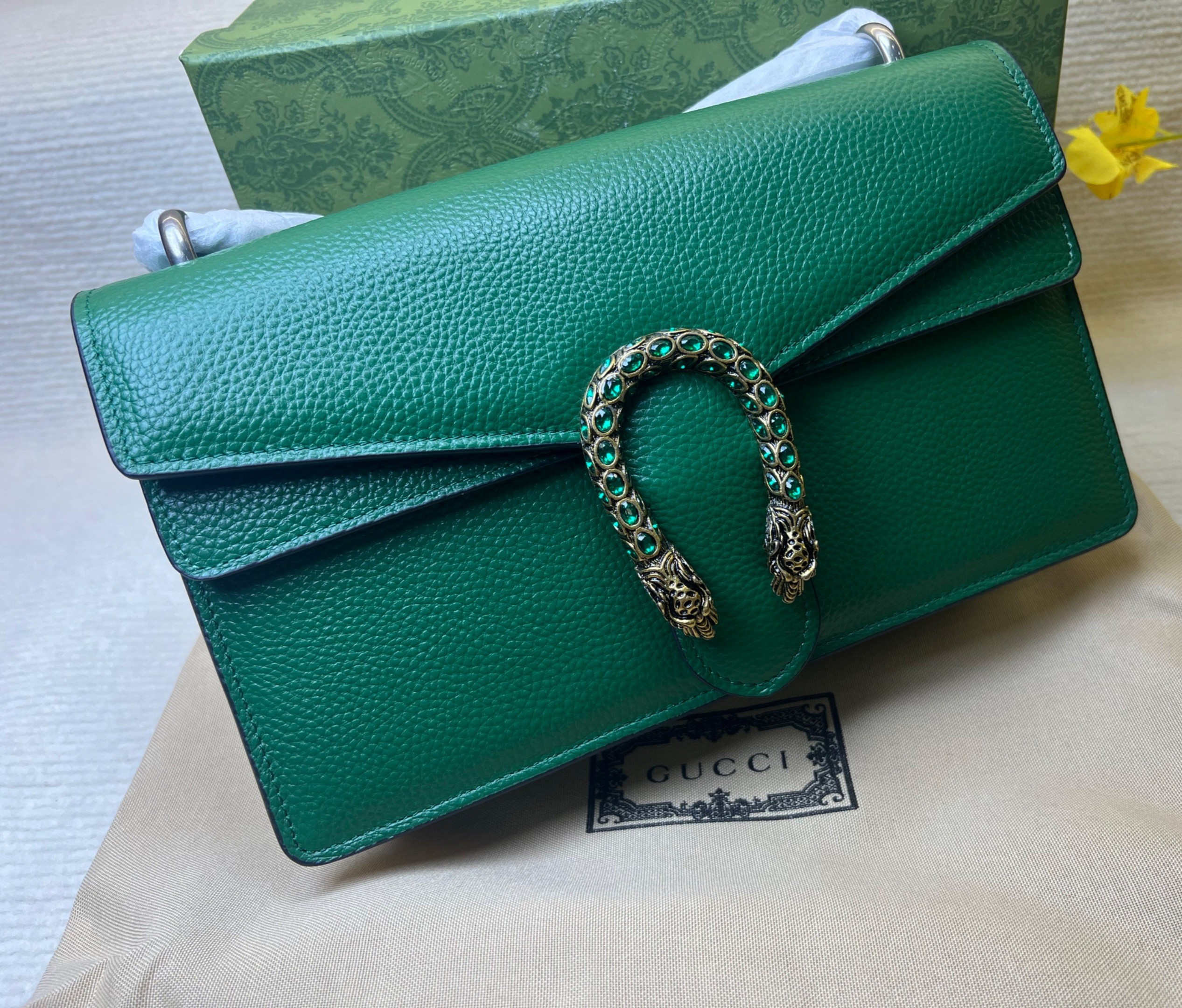 Gvc*1 Dionysus Shoulder Bag Green For Women 11in/28cm 400249 CAOGX 3120