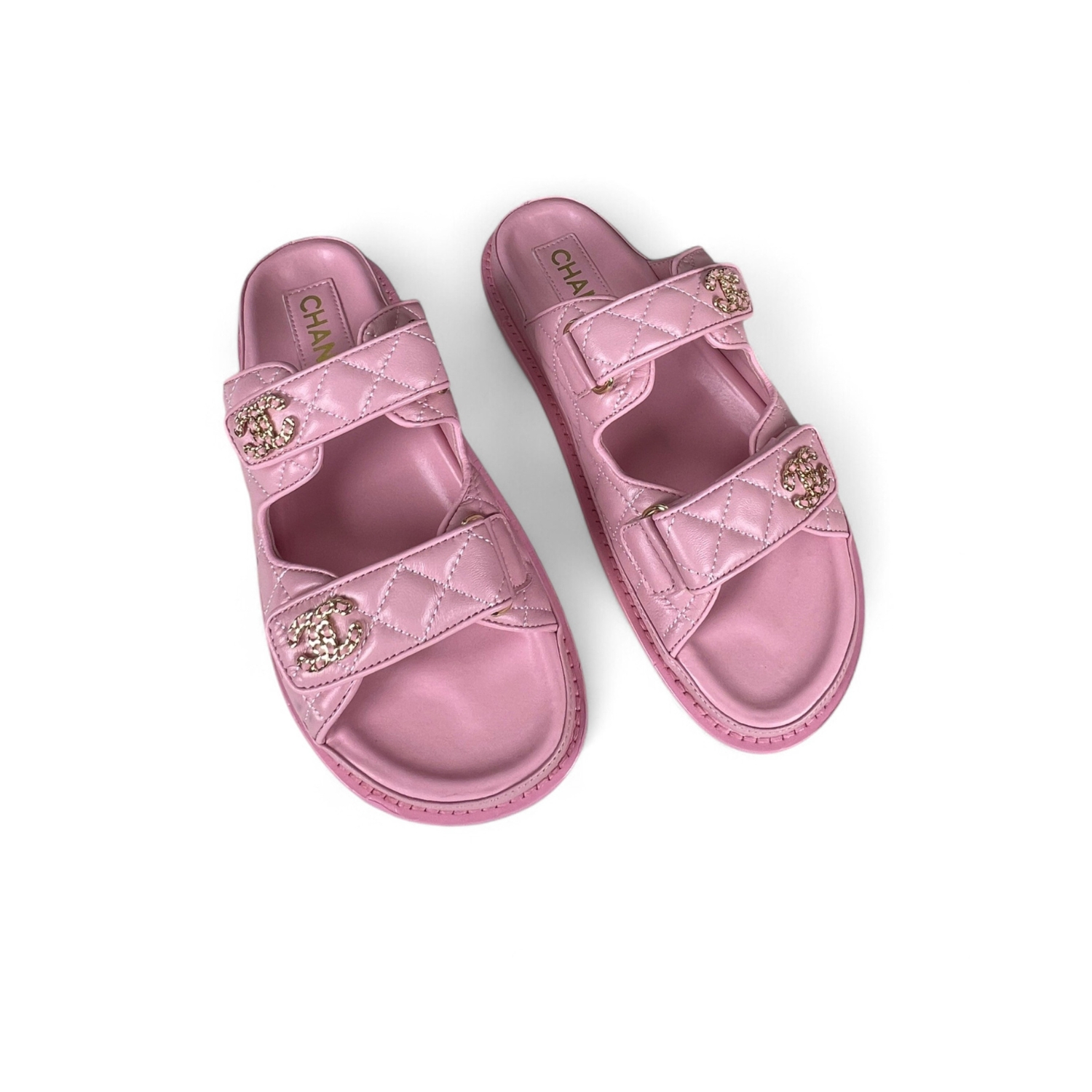 Ch**el Sandals With Ch**el Logo Pink For Women