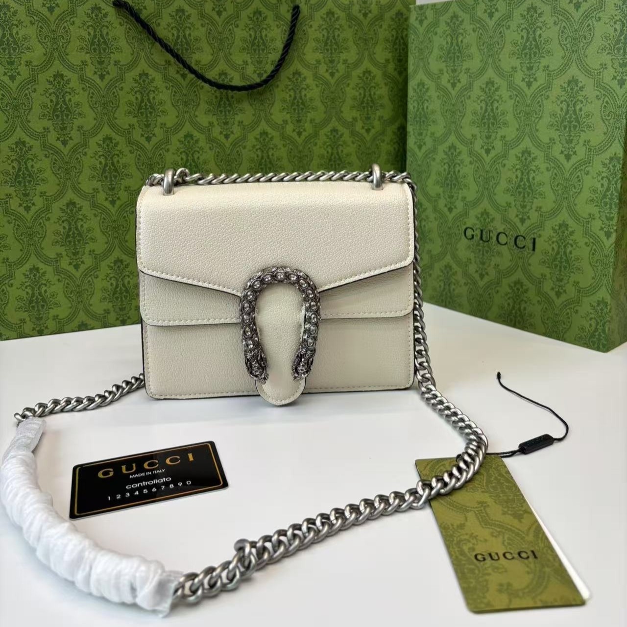 Gvc*1 Dionysus Mini Bag White For Women 7.5in/20cm GG 421970 0K7JN 9680