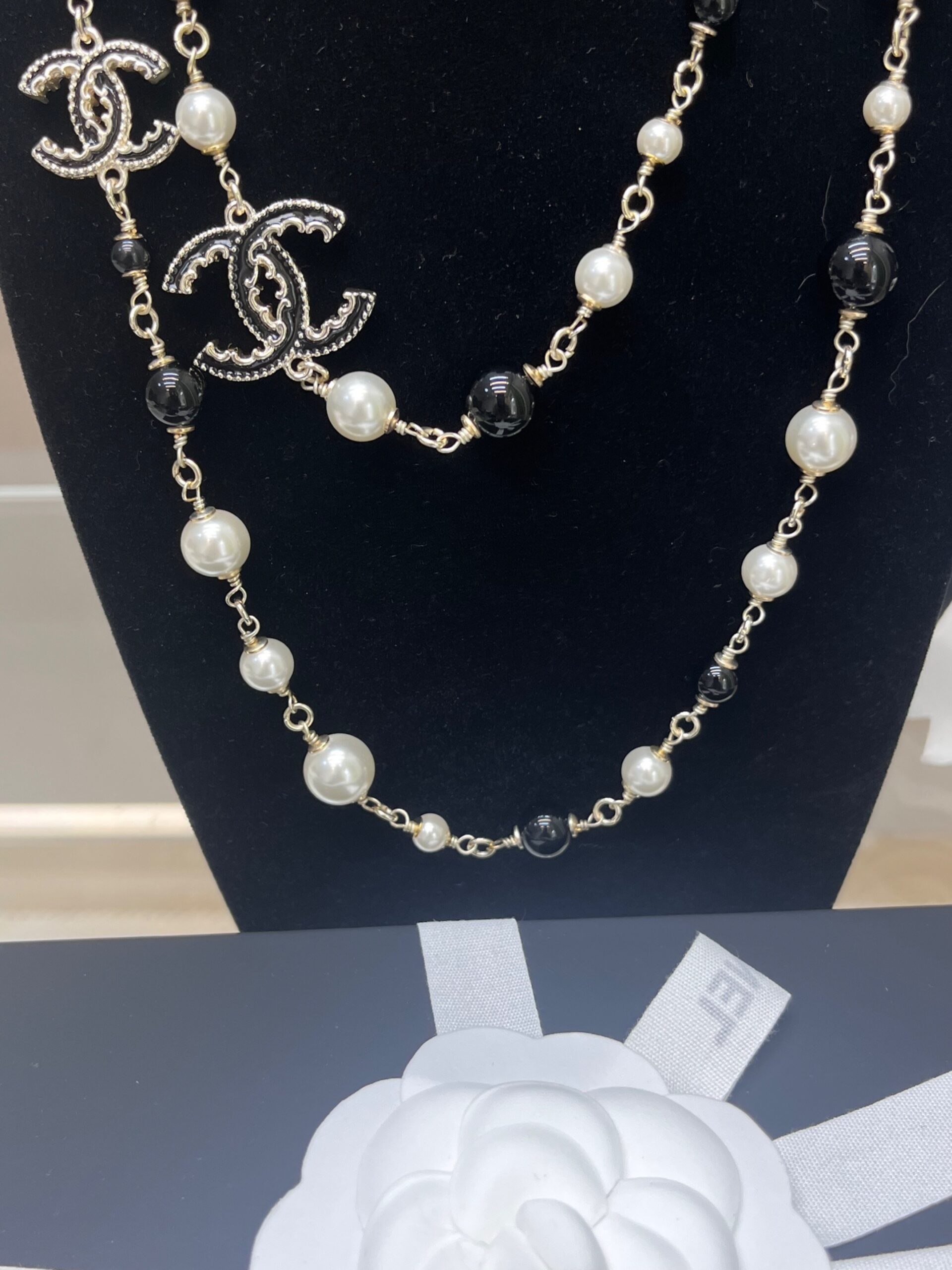 Ch**el Pearl Necklace Gold For Women