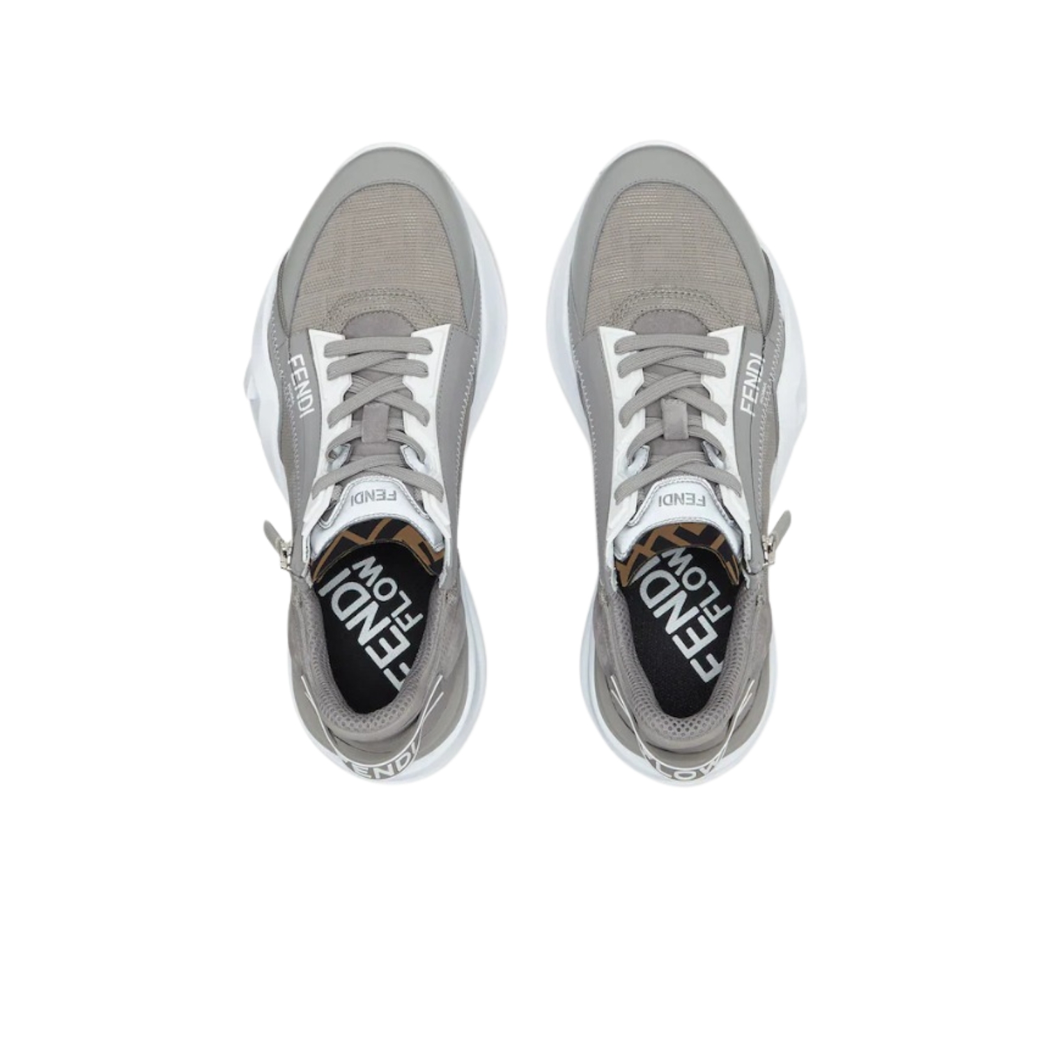 F**di FD Flow Sneakers Grey For Men 7E1392AD78F1FHF