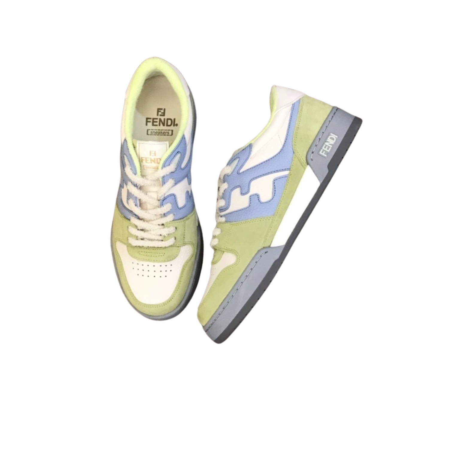 F**di FD Match Low Tops Sneakers Light Green For Men