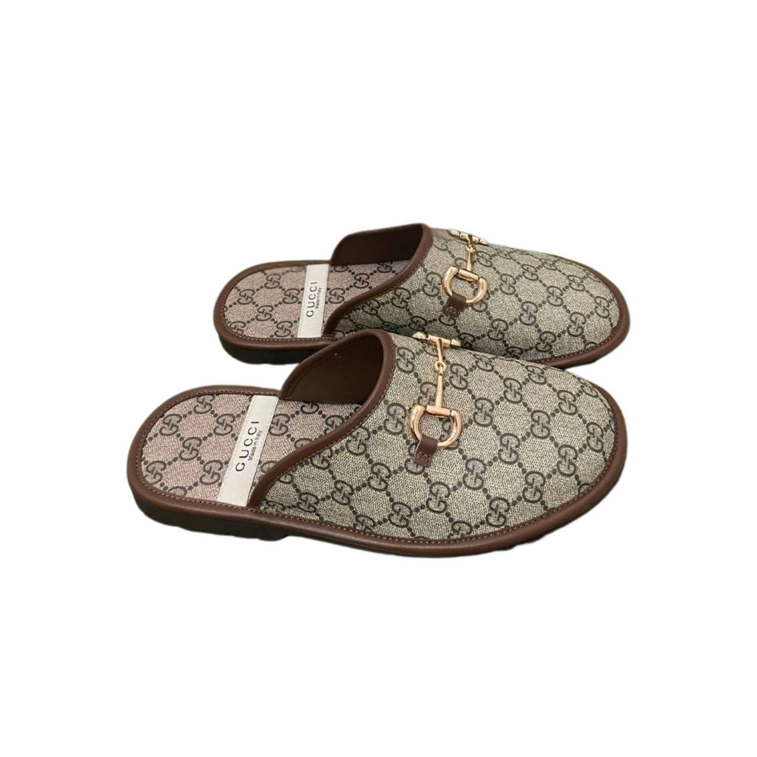 Gvc*1 Men’s GG Slipper With Horsebit Gray For Men GG Shoes ‎694249