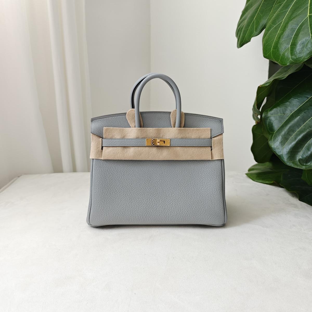 H**me5 Birkin 25 Beton Togo Light Blue For Women 25cm / 9.8in