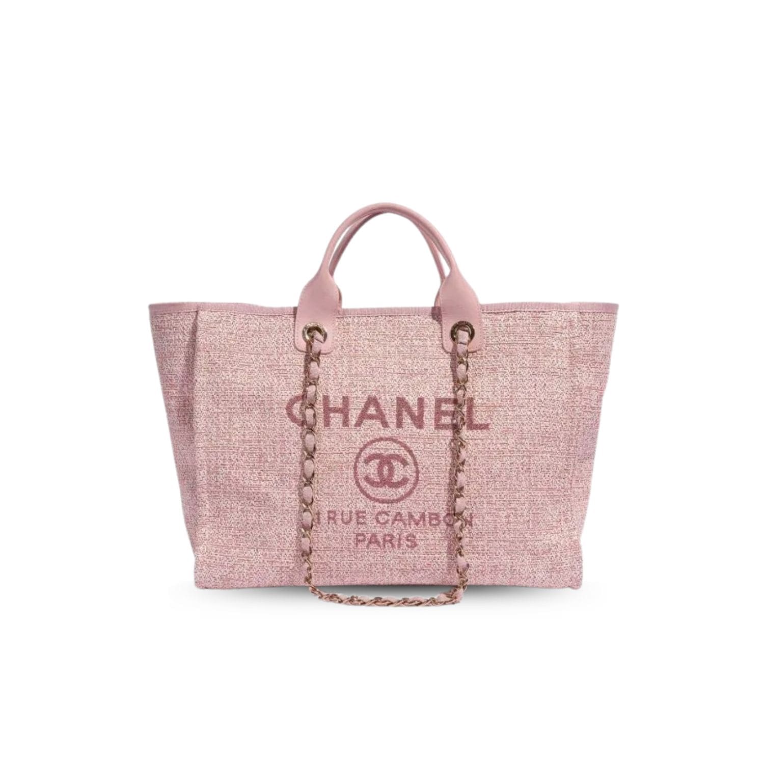 Ch**el Deauville Tote 38cm Pink For Women A66941