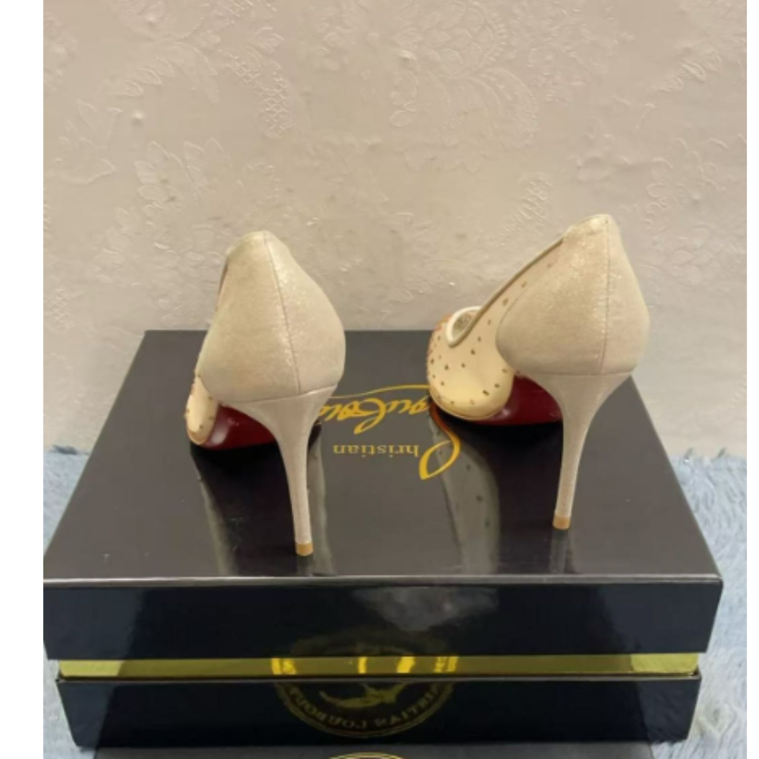 Chr1st1an Louboutin Follies Strass Beige For Women 1190715F065