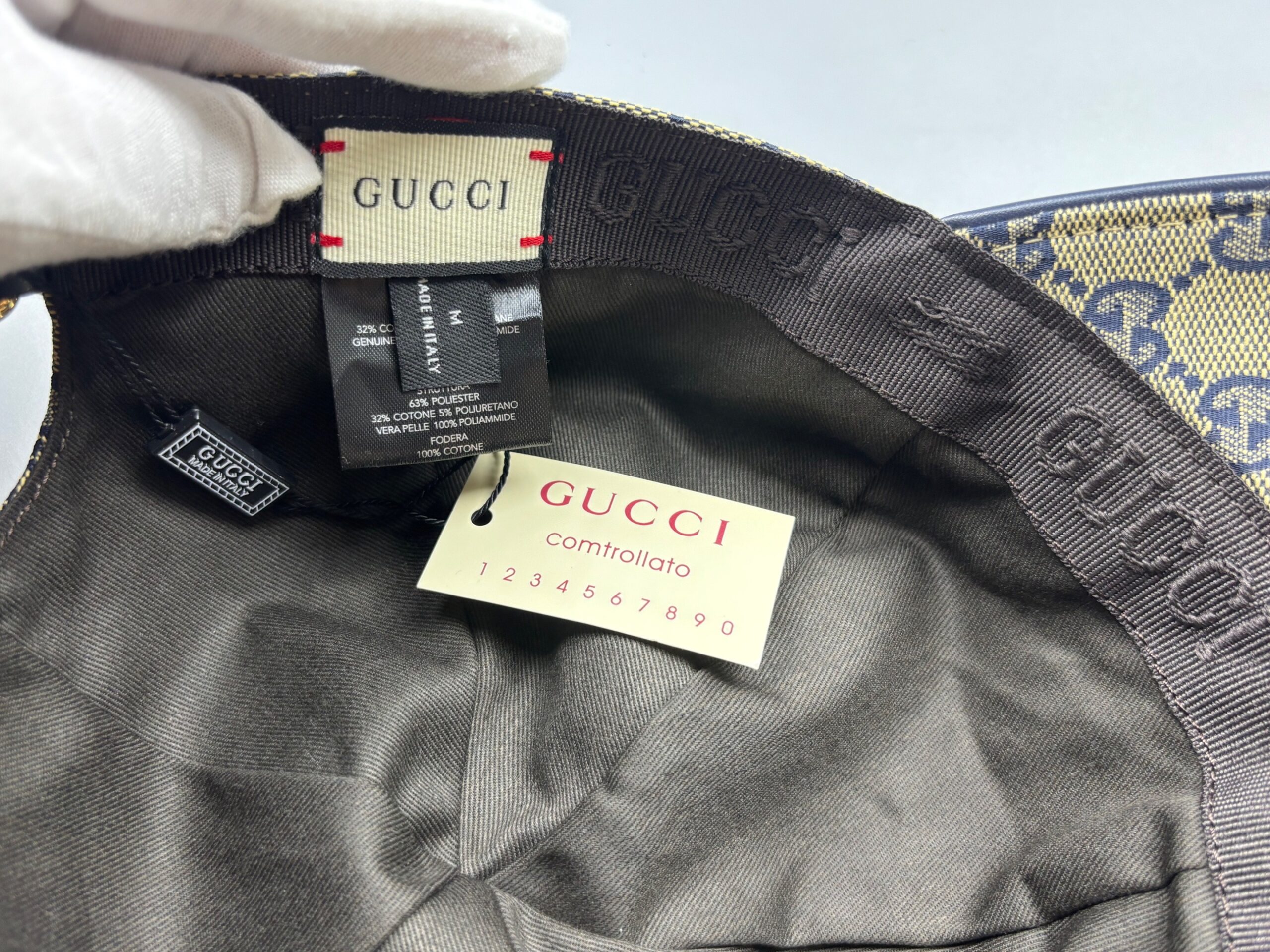 Gvc*1 Original GG Canvas Baseball Hat With Web Beige/Blue GG Hat