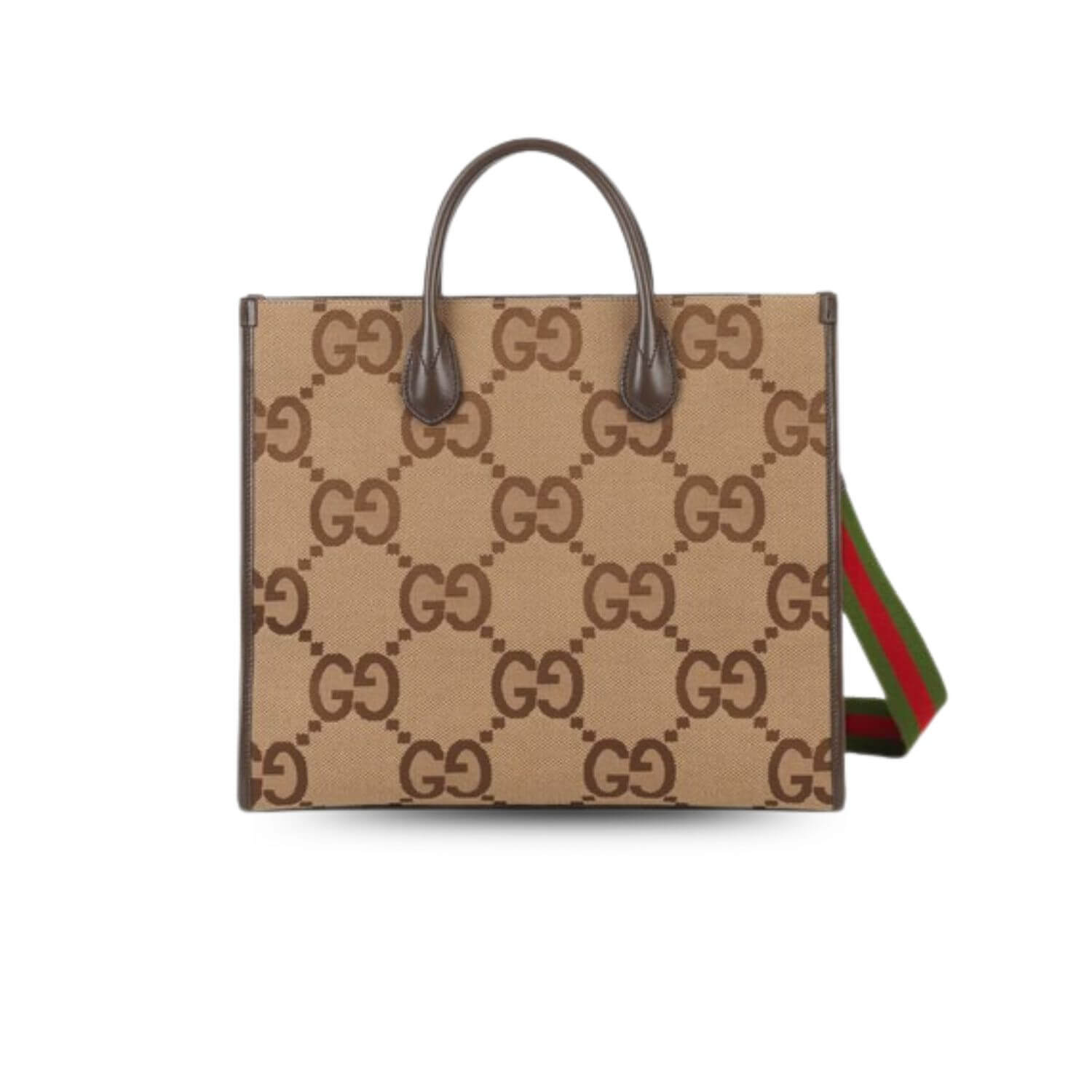 Gvc*1 Tote Bag With Jumbo Camel And Ebony Jumbo GG Canvas For Women 14.6in/37cm ‎678839 UKMDG 2570