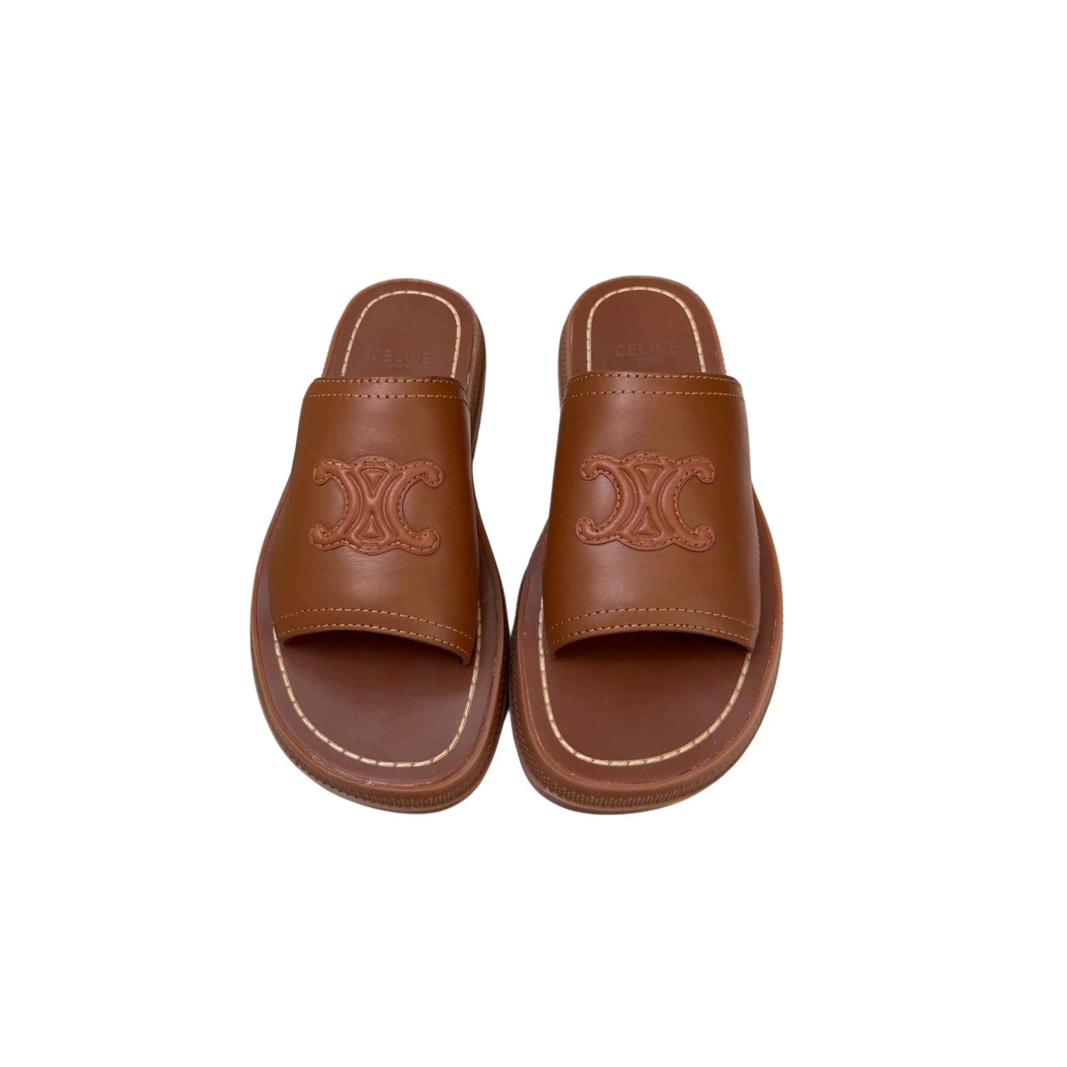 Ce1i*e Clea Triomphe Slide Brown For Women 348513778C.04LU
