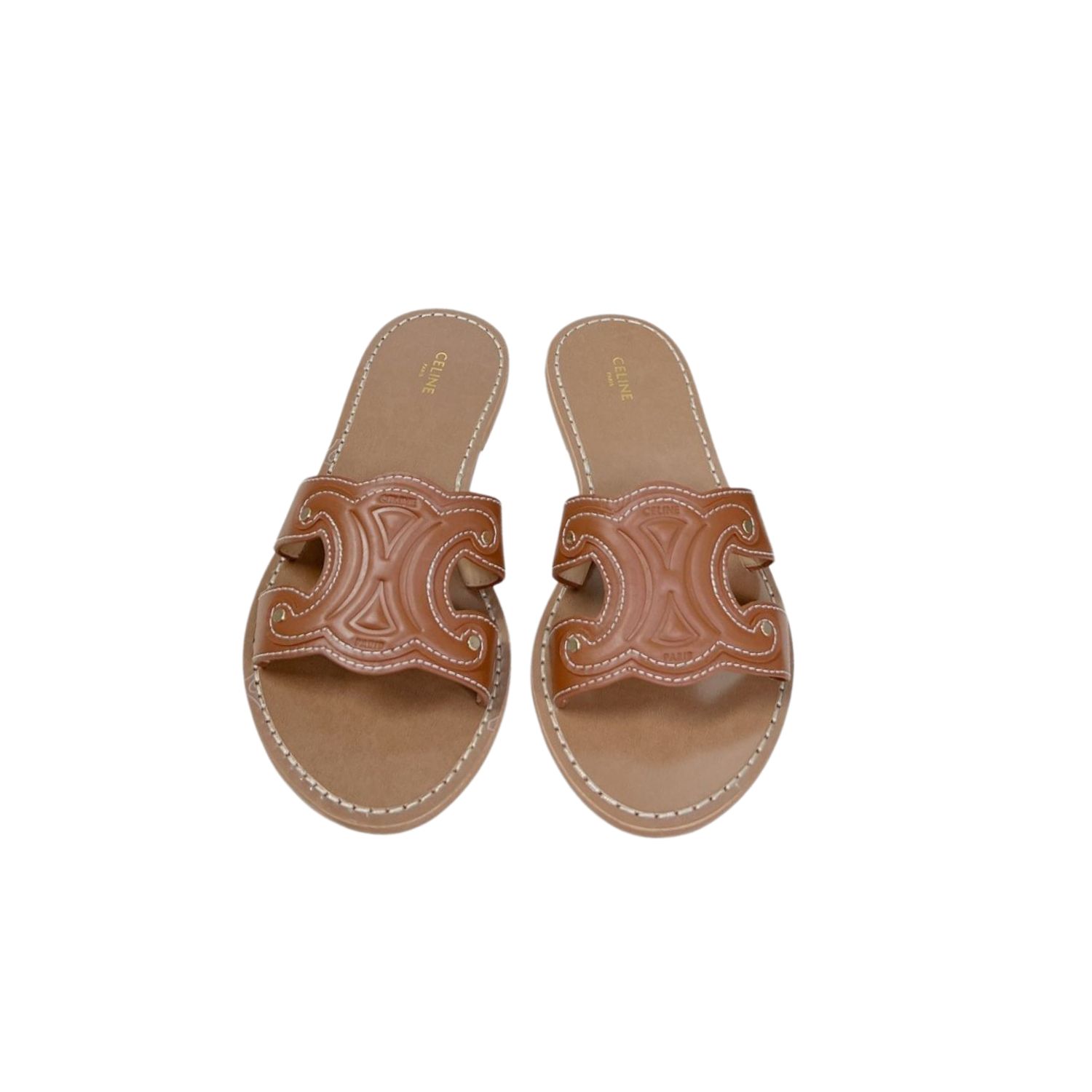 Ce1i*e Triomphe Mule Brown For Women 352413767C.04LU