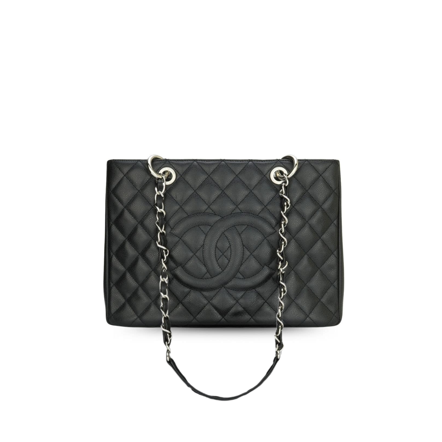 Ch**el Classic Tote Bag Silver Hardware Black For Women 13.3in/34cm