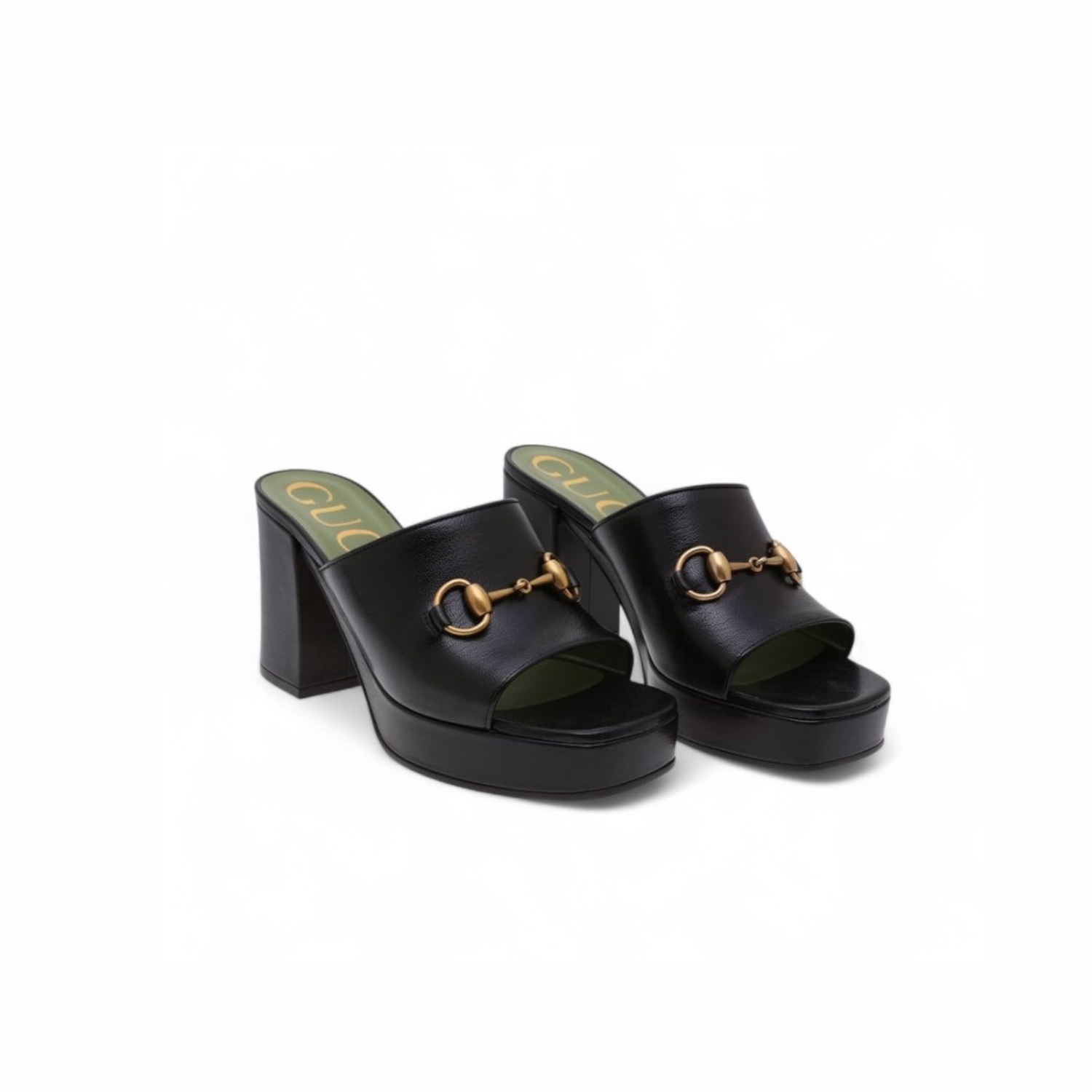 Gvc*1 Horsebit Platform Mules Black For Women