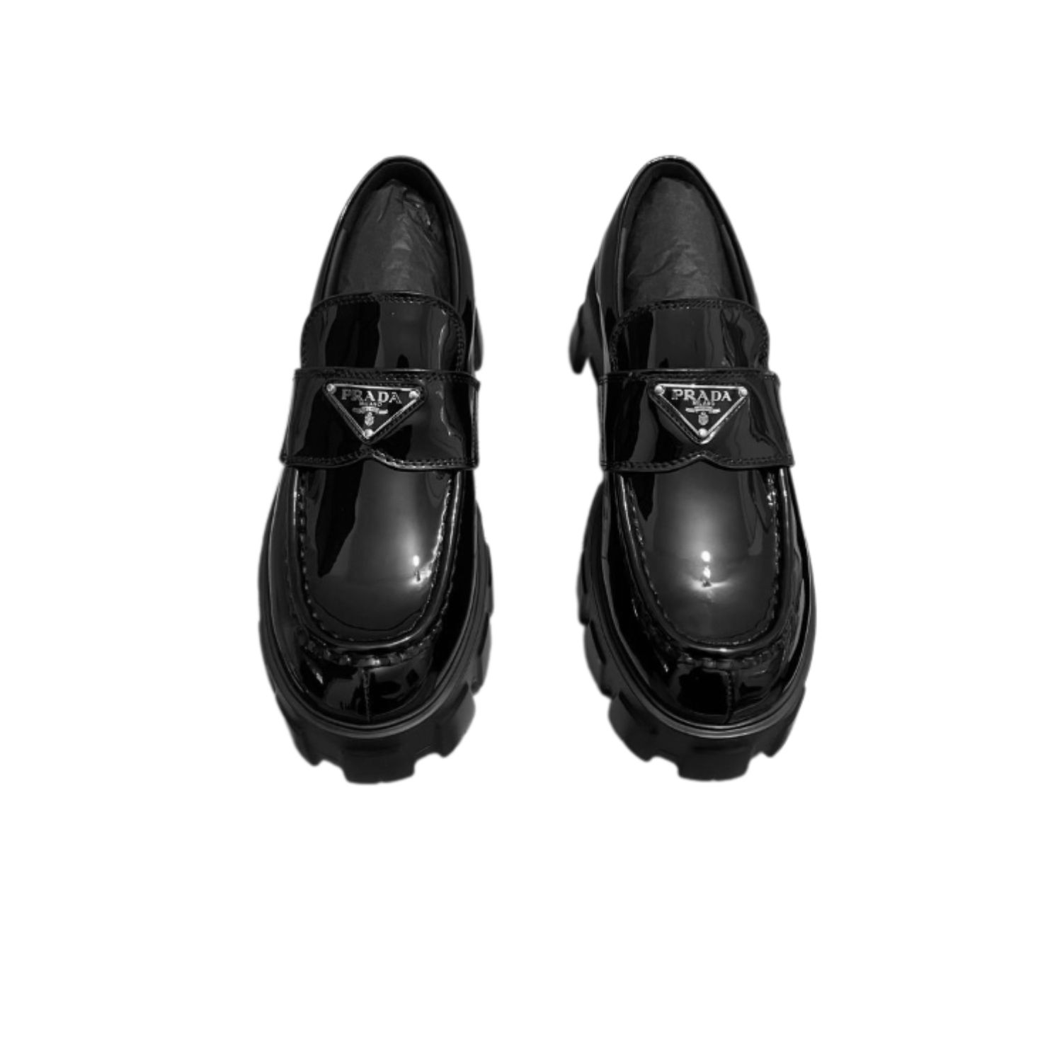 Pra*a Monolith Brushed Loafers Black For Women 2.4in/60mm PRD
