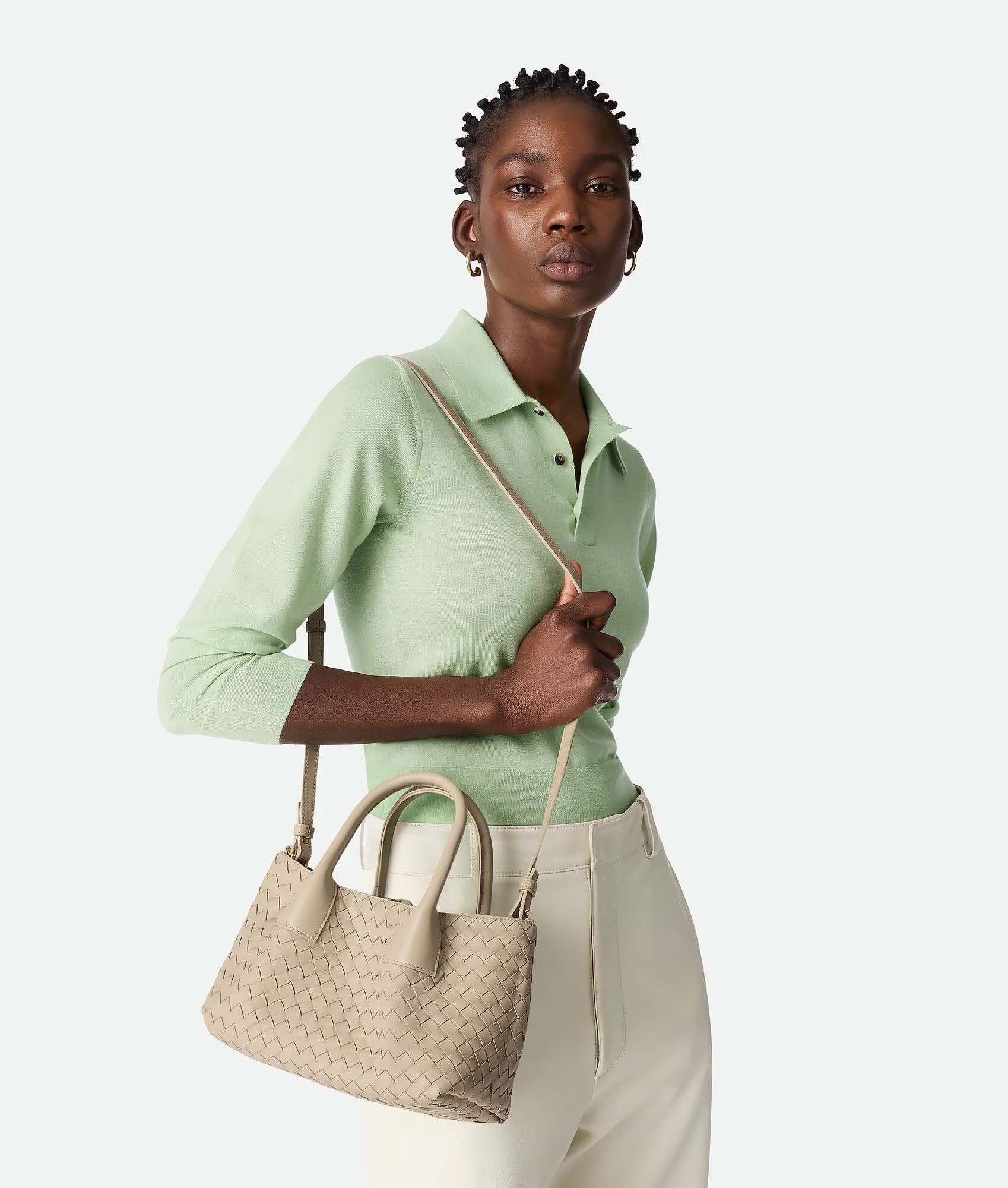 [True-to-ORIGINAL] B0tt*ga Ven*ta Small Pinacoteca Ecru For Women 24cm/9.4in – 819004V5AG19631