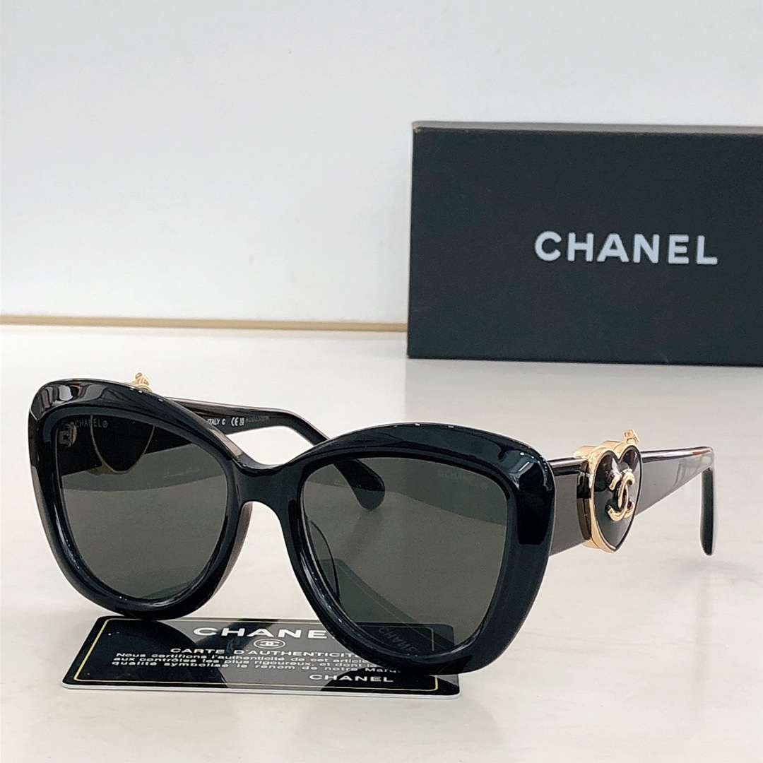 Ch**el Plastic Sunglasses Black For Women