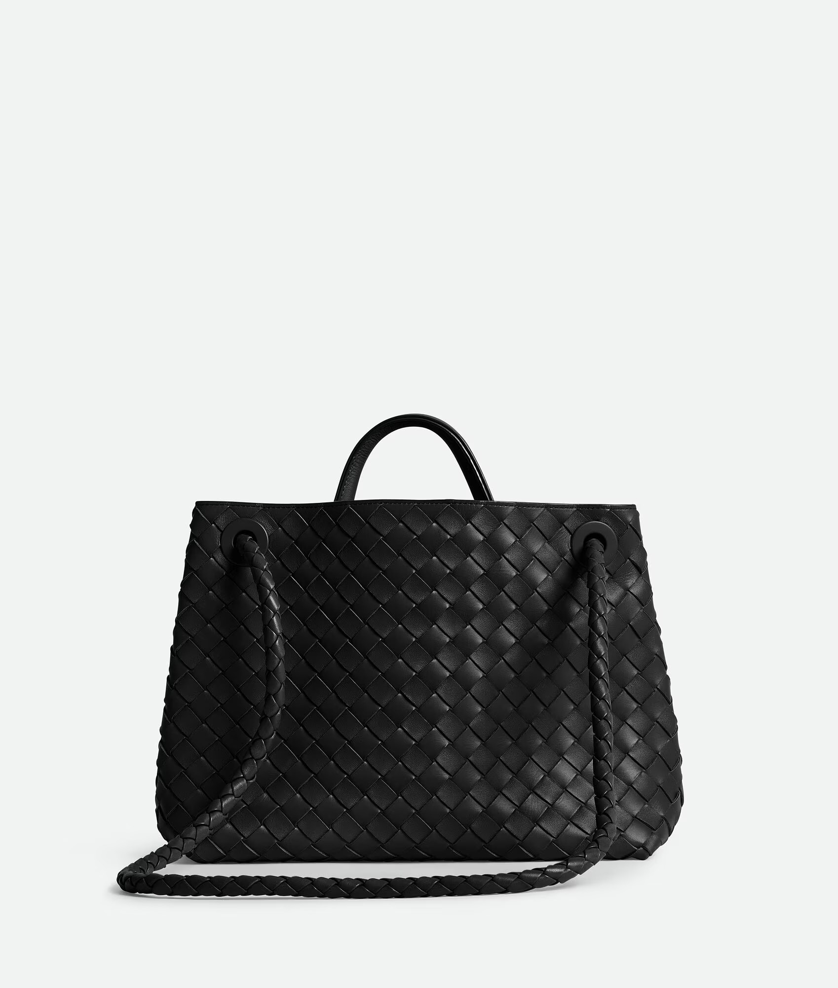 [True-to-ORIGINAL] B0tt*ga Ven*ta Medium Andiamo With Chain Bag Black 32cm/12.6in – 766016VCPP11139