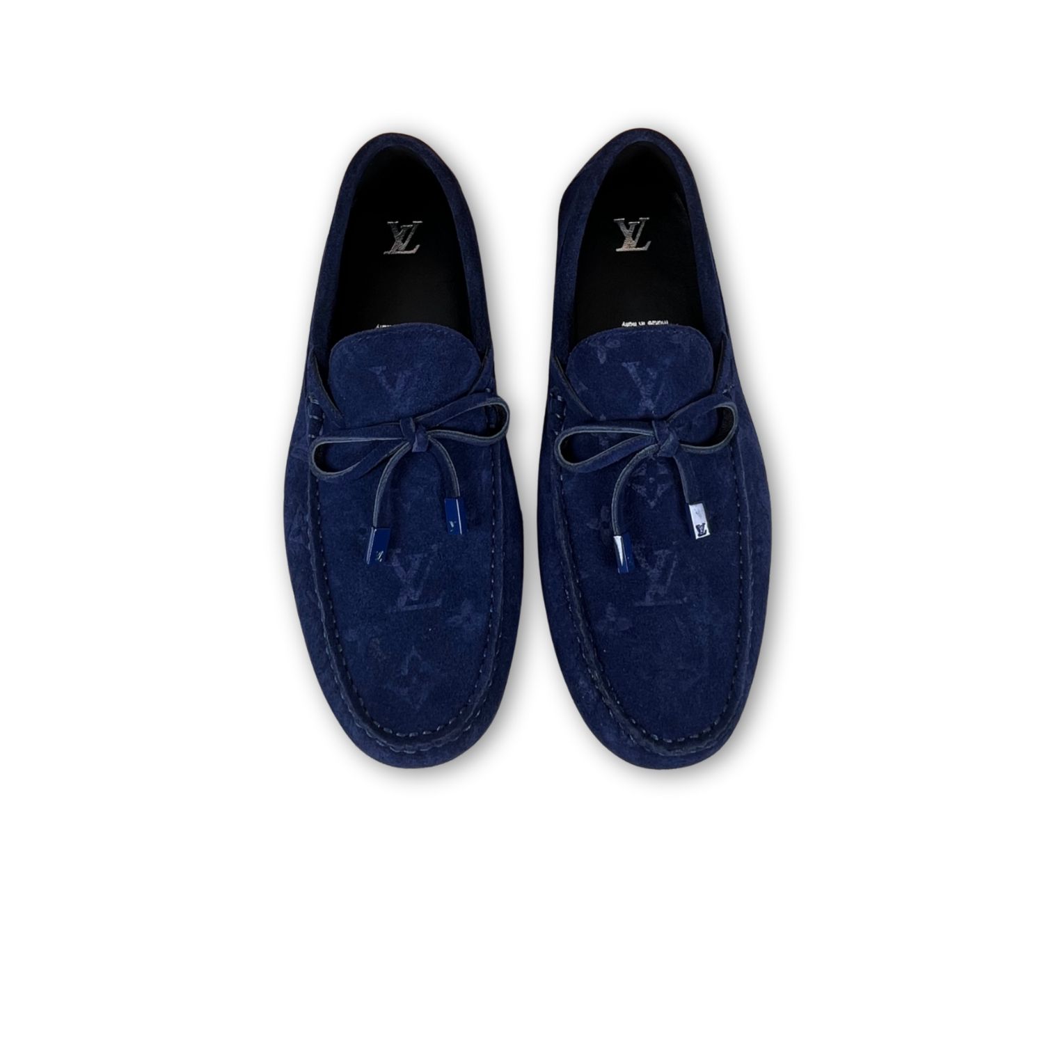 L0vis Vuittion LV Driver Moccasin Blue For Men LV 1AAF1C