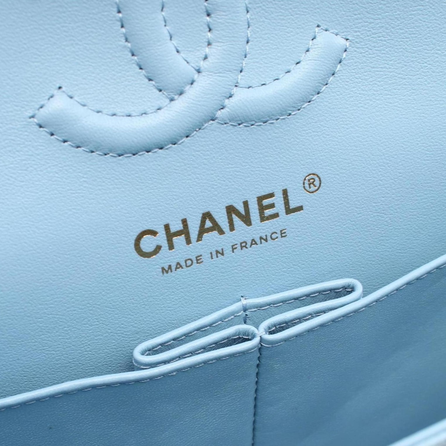 [True-to-ORIGINAL] Ch**el Small Classic Double Flap Bag Light Blue For Women 9in/23cm