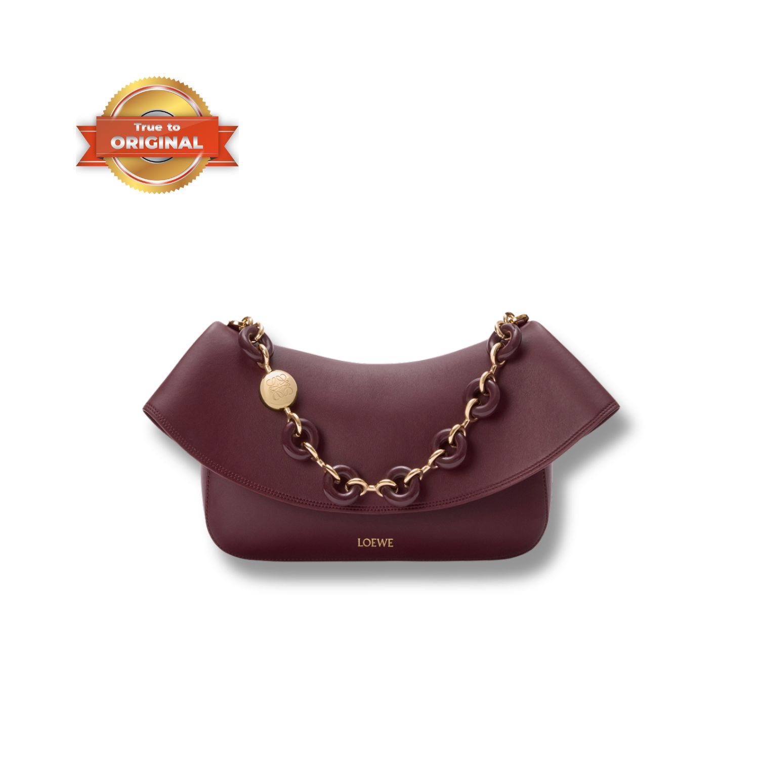 [True-to-ORIGINAL] L0ew* Medium Ola Bag Dark Burgundy For Women 26cm/10.2in AP22P22X07