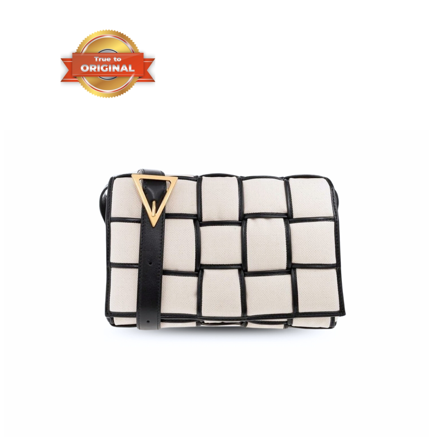 [True-to-ORIGINAL] B0tt*ga Ven*ta Padded Cassette Beige And Black, For Women, Women’s Bags 10.2in/26cm 710210V2AJ19811