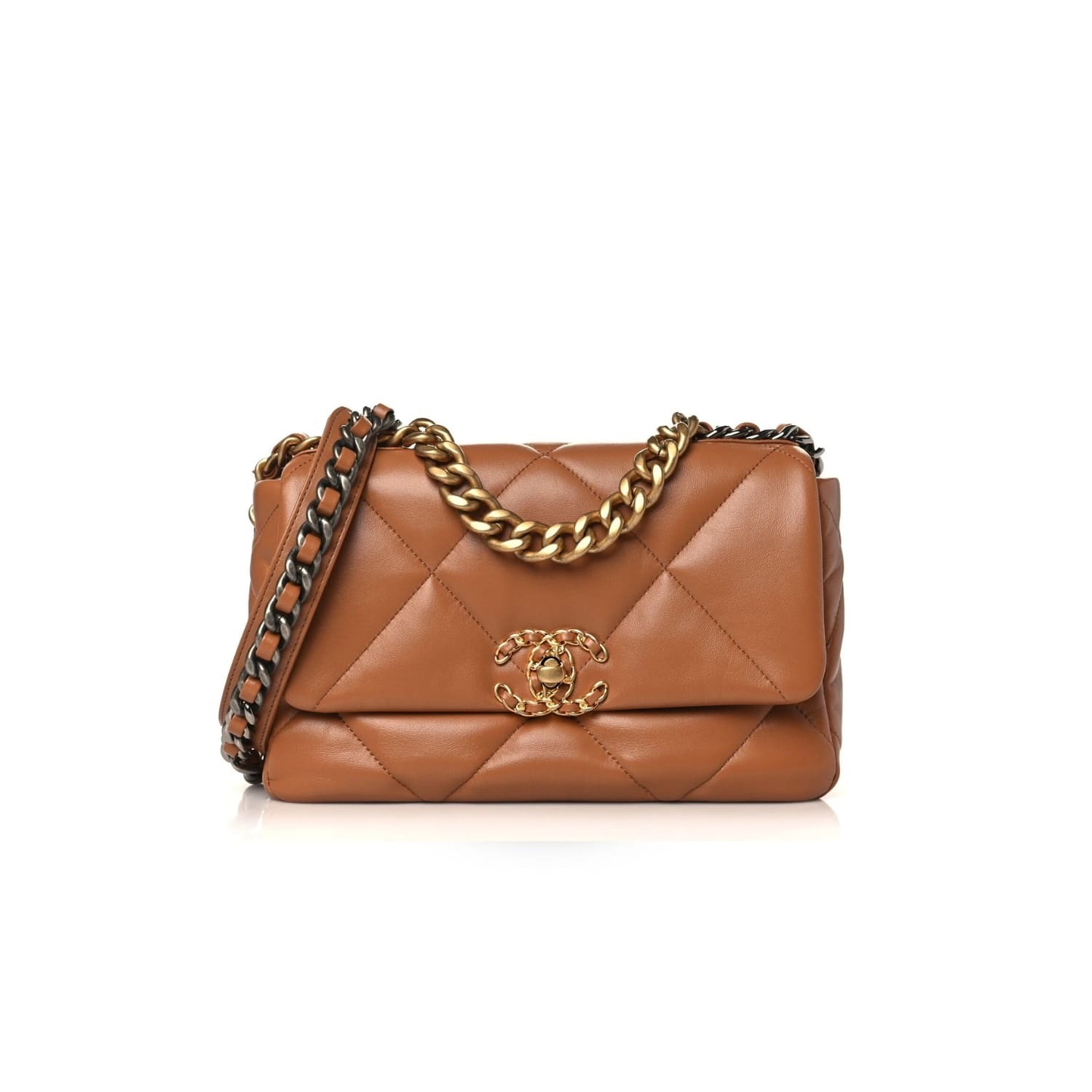 Ch**el 19 Handbag 26cm Brown For Women AS1160