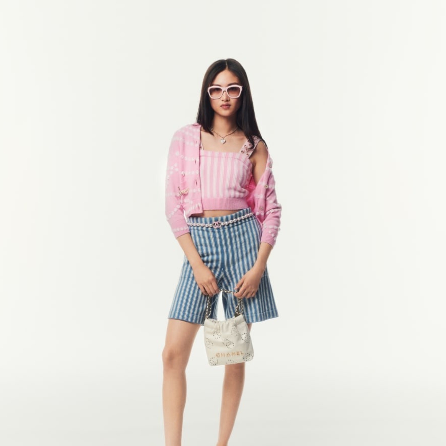 Ch**el 22 Mini Handbag White 7.5in/19cm For Women AS3980-B19648-10601