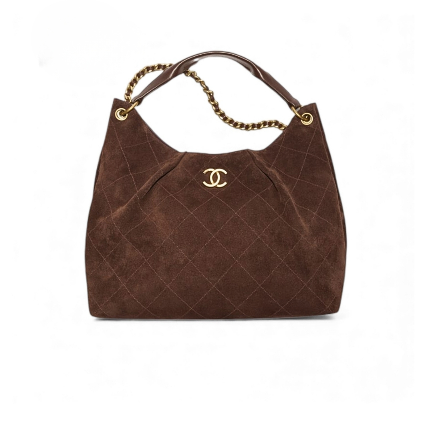 Ch**el Maxi Hobo Bag Dark Brown For Women 15in/38cm‎ AS6016-B22708-U3950