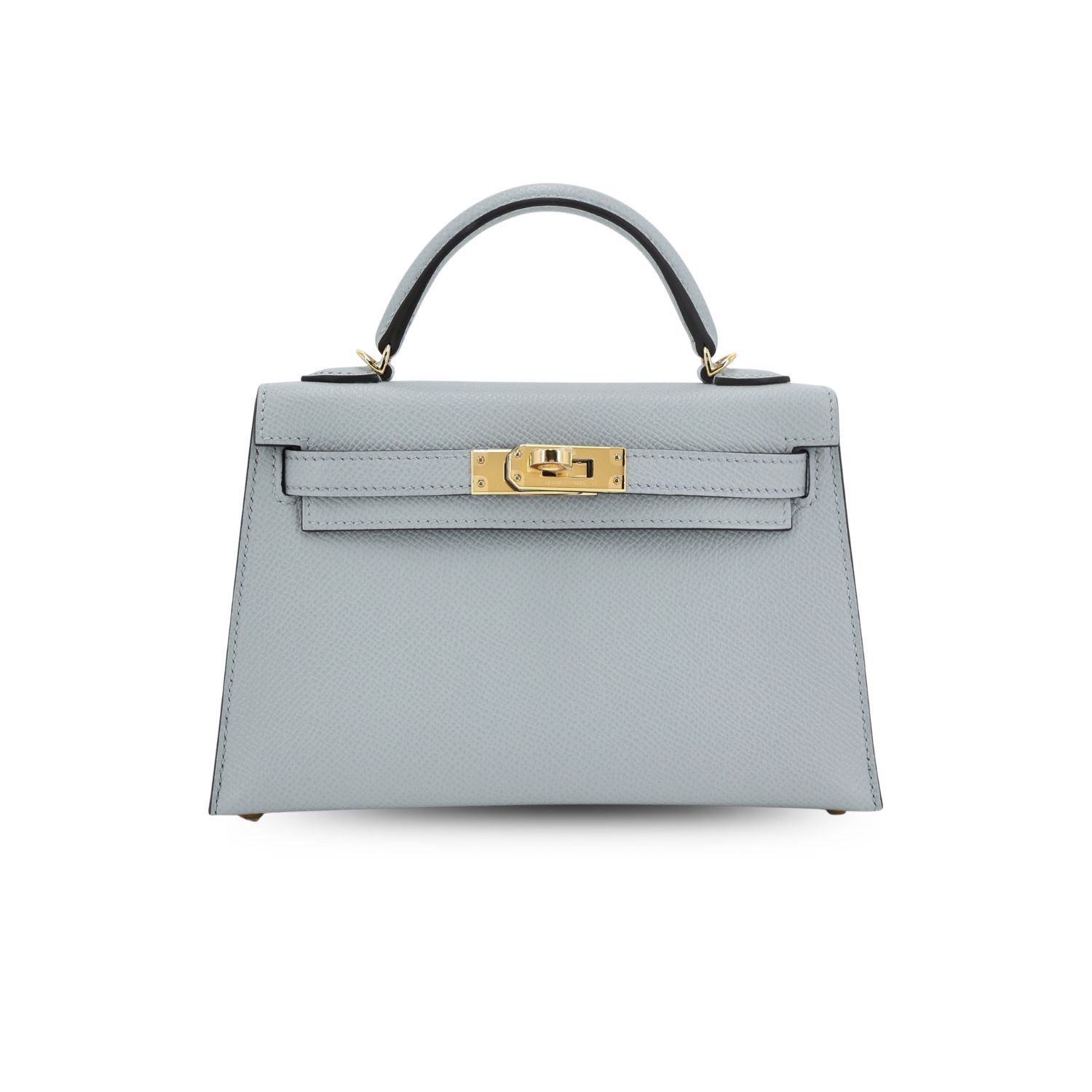 H**me5 Mini Kelly Light Blue For Women Gold Toned Hardware 7.5in/19cm