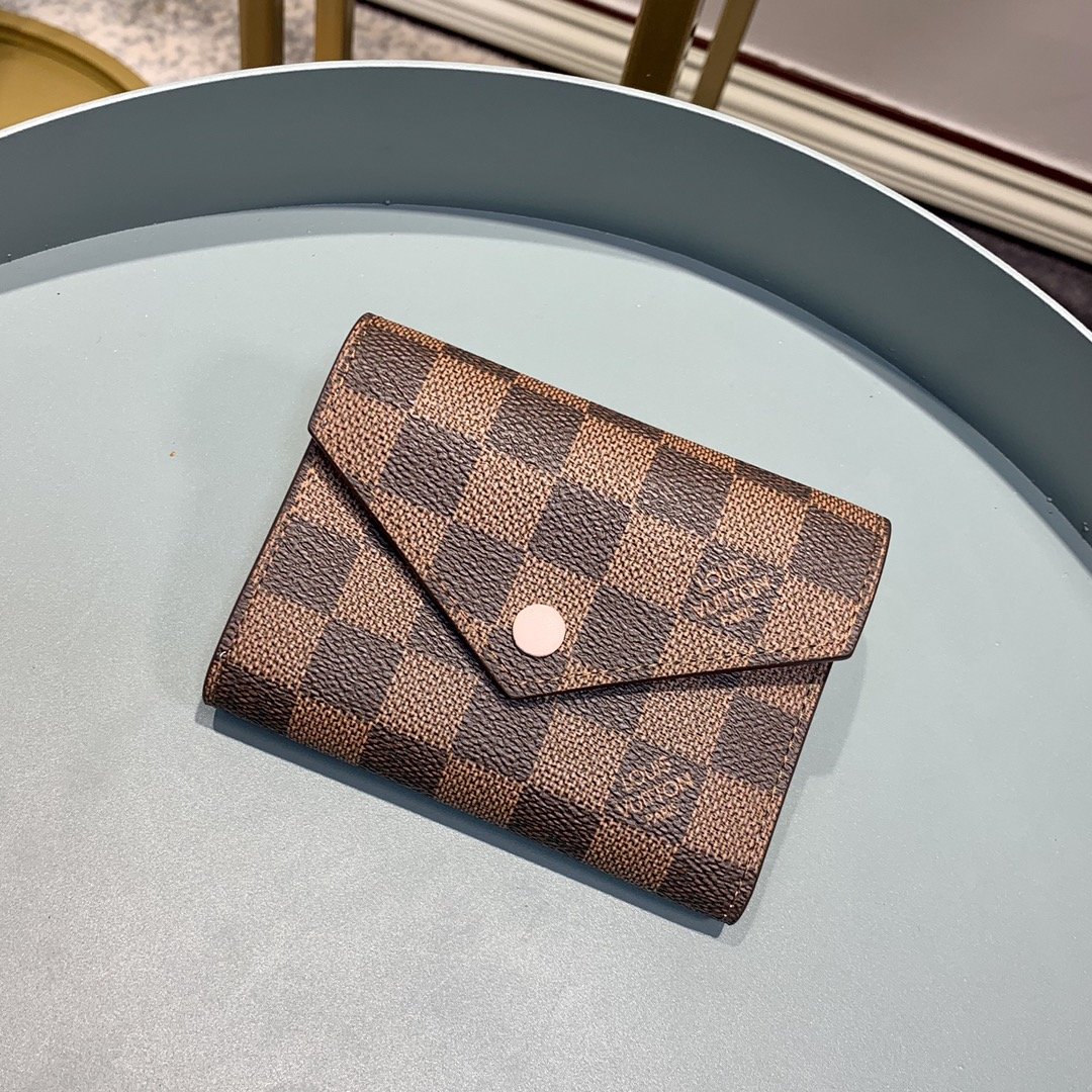 L0vis Vvtt0n Victorine Wallet Damier Ebene Rose Ballerine Pink For Women, Women’s Wallet 12cm LV N61700