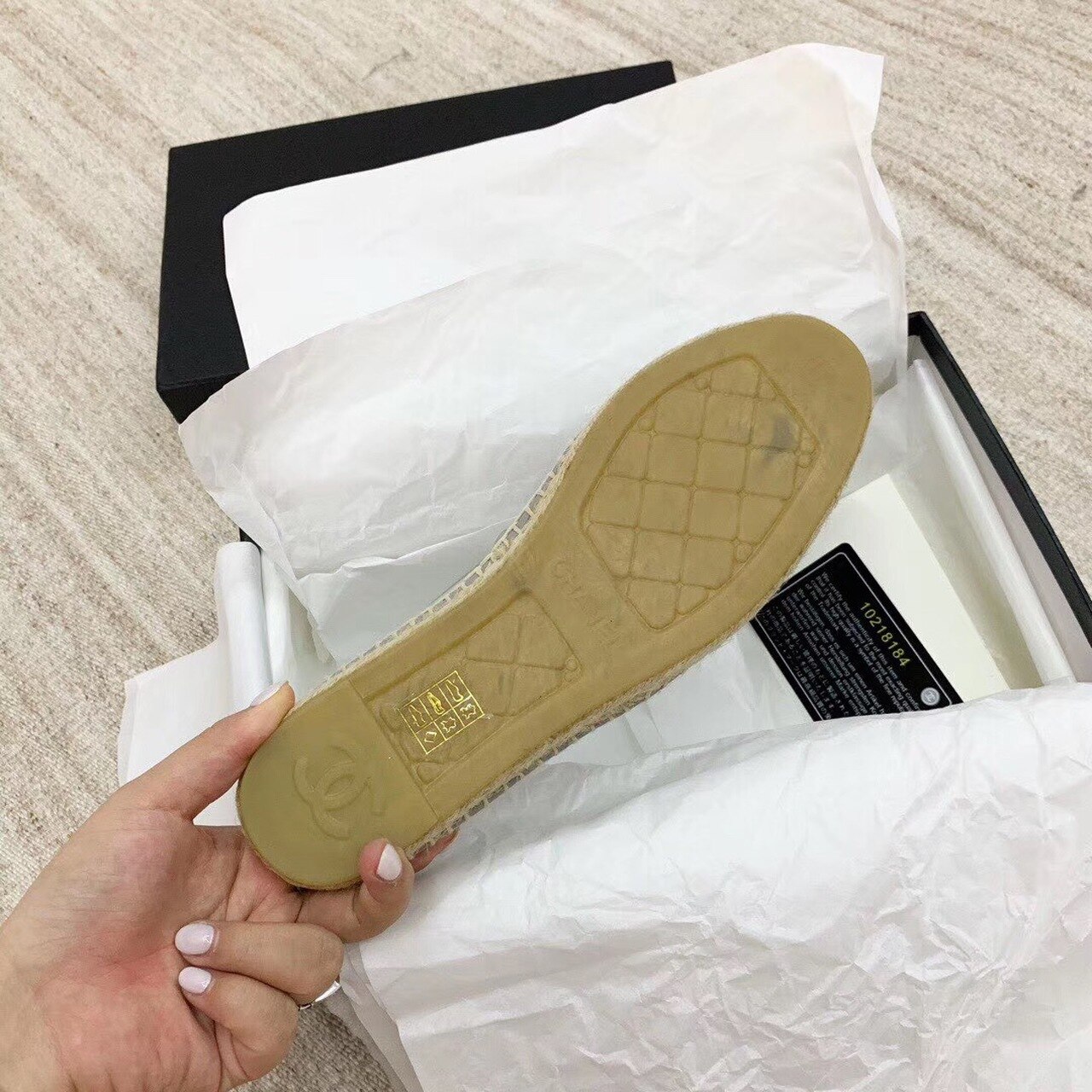 Ch**el Espadrilles Grey/Black For Women, Women’s Shoes G29762