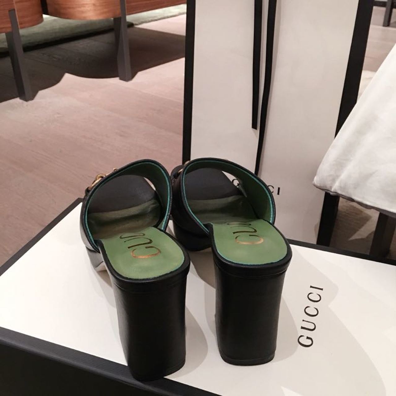 Gvc*1 Horsebit Platform Mules Black For Women