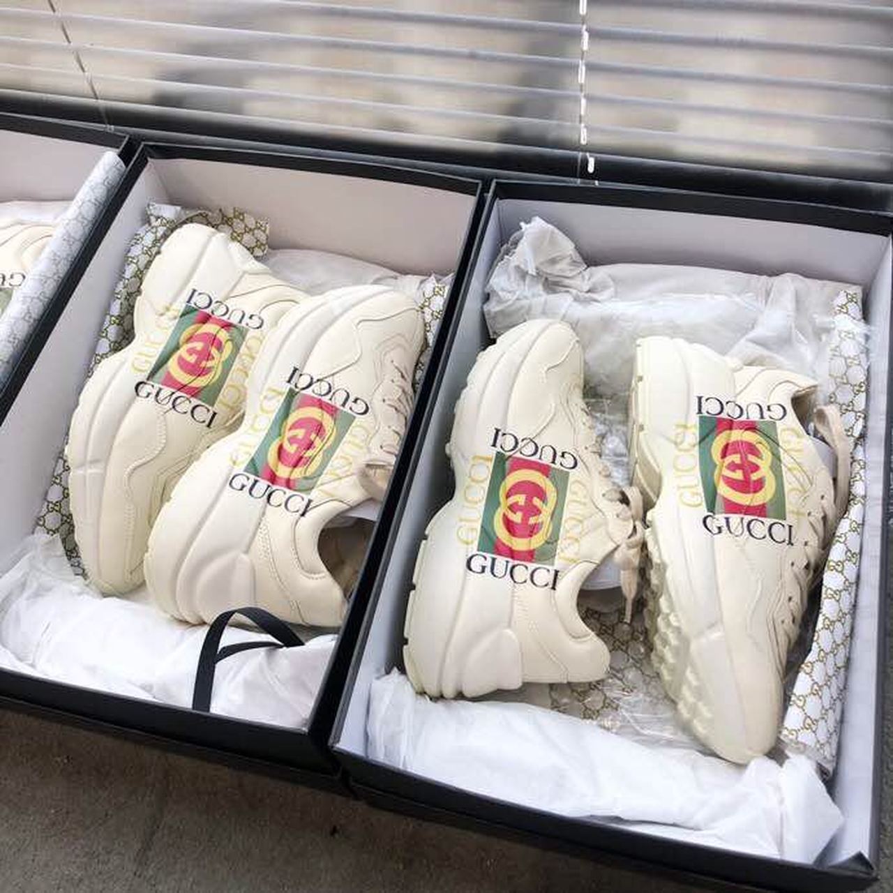 Gvc*1 Women’s Rhyton Sneaker With Gvc*1 Logo White For Women GG