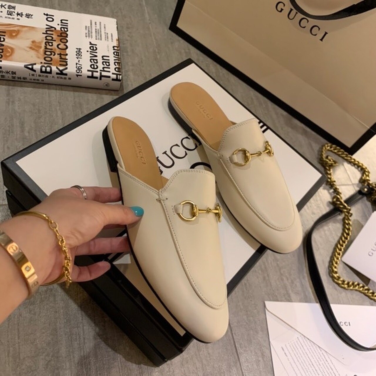 Gvc*1 Women’s Princetown Slipper White For Women GG 423513 C9D00 9022