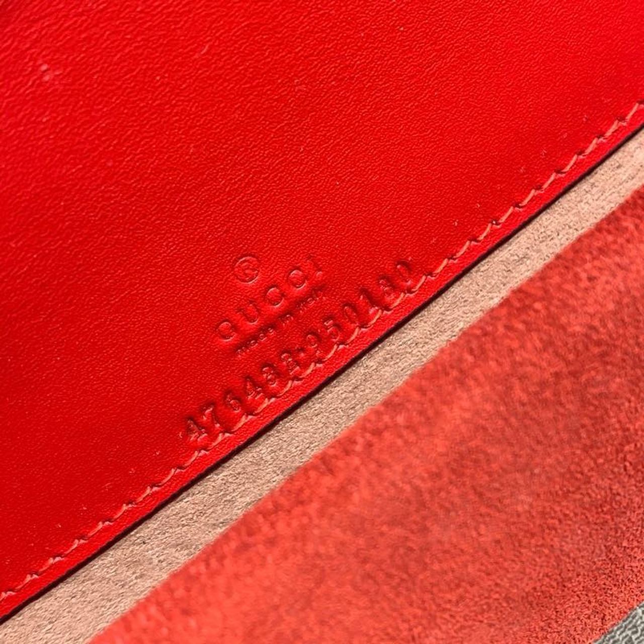 Gvc*1 Dionysus Svp*me S*per Mini Bag Beige/Ebony GG Svp*me Canvas Red Suede 6.5in/16.5cm GG 476432