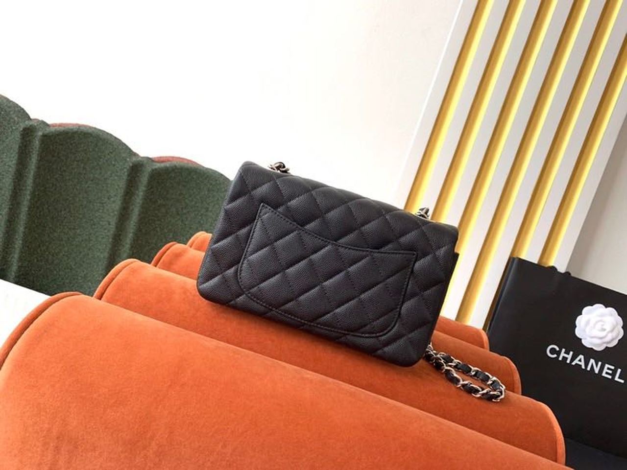 Ch**el Small Classic Handbag Silver Toned Hardware Black For Women, Women’s Bags, Shoulder and Crossbody Bags 9.1in/23cm A01113