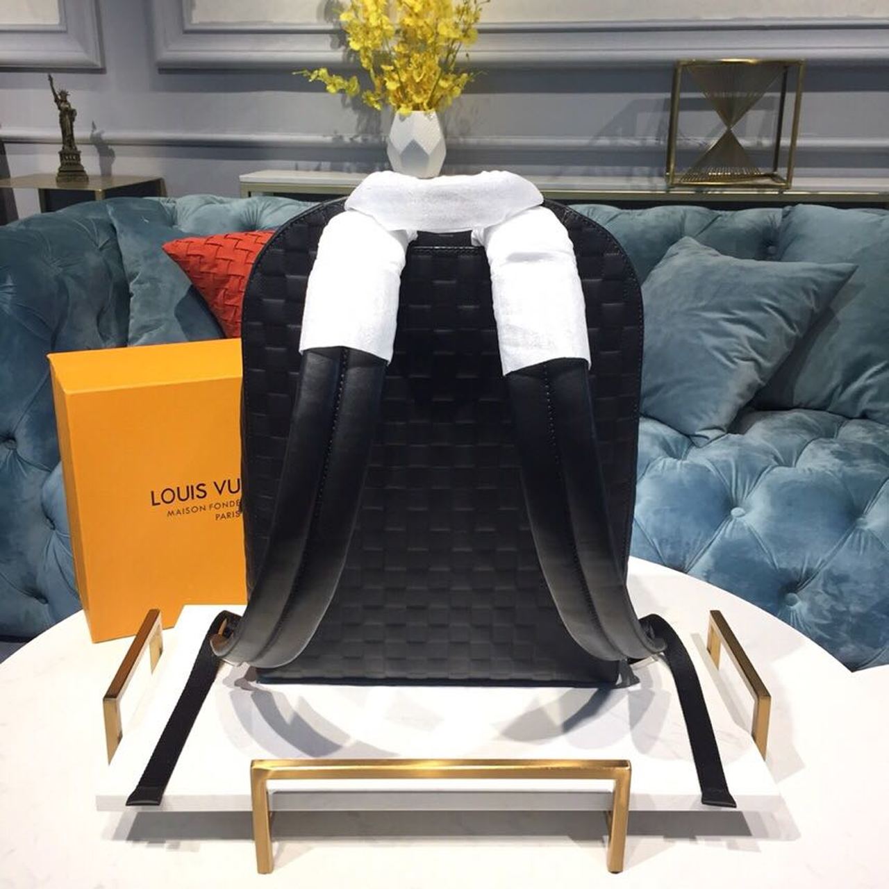 L0vis Vvtt0n Campus Backpack Damier Infini Onyx Silver For Men, Men’s Bags 39cm LV N40306