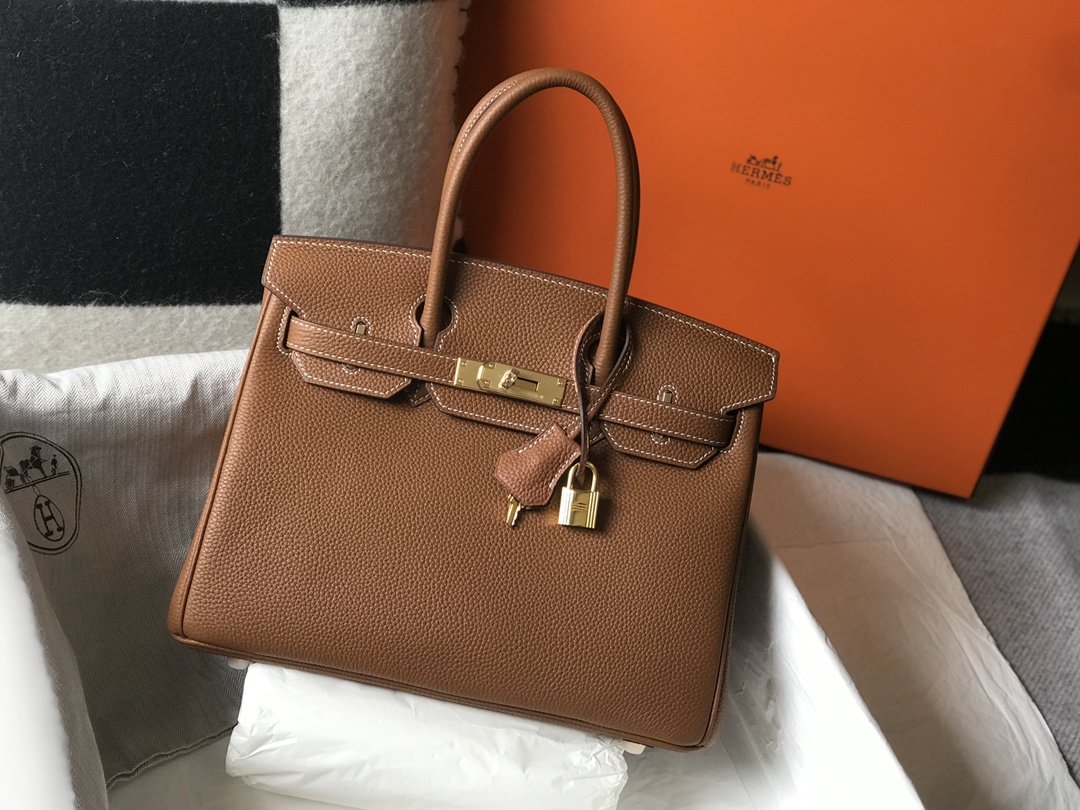 H**me5 Birkin Brown Togo Gold Hardware Bag For Women, Women’s Handbags, Shoulder Bags 30cm/12in