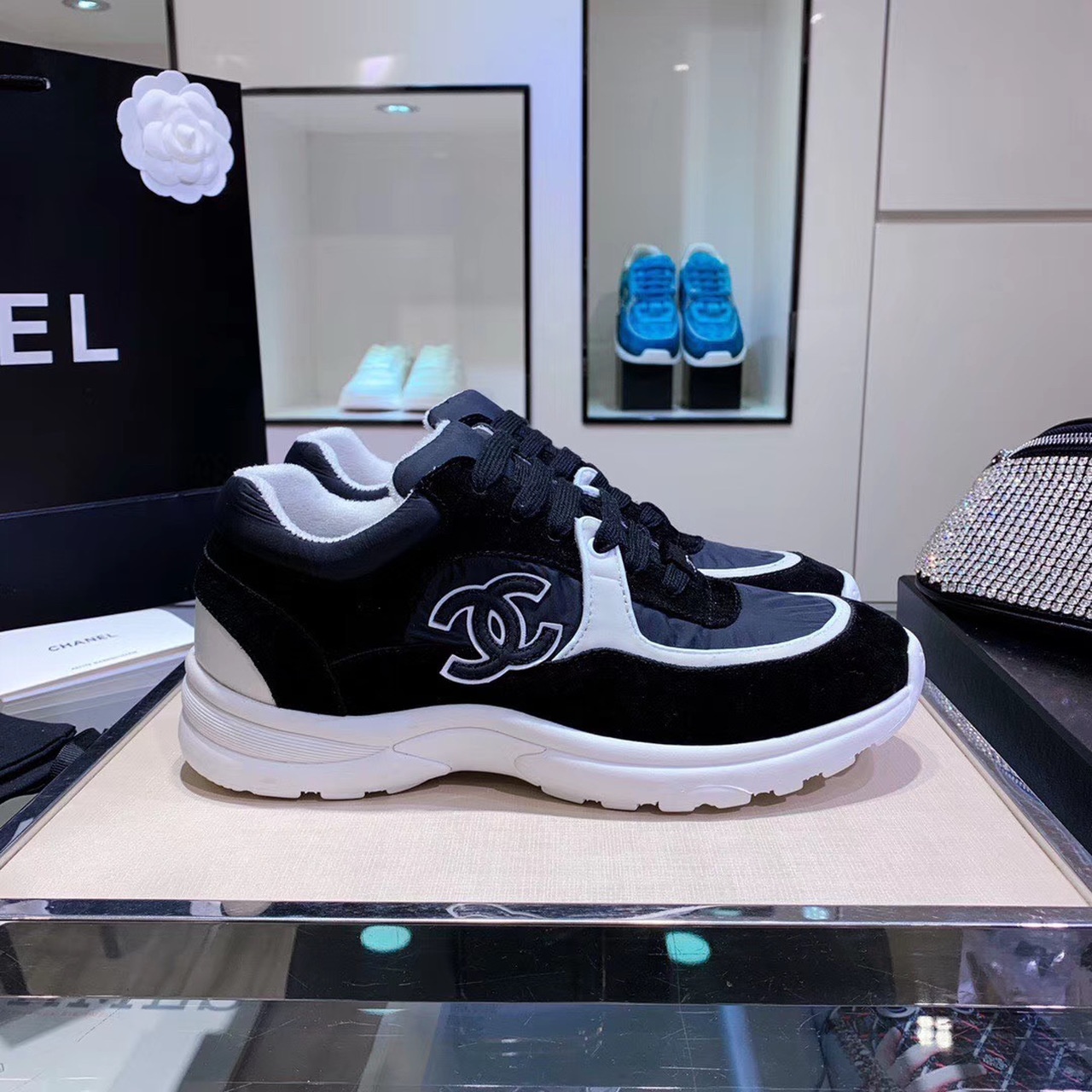 Ch**el Sneakers Black/White For Women, Women’s Shoes G34360
