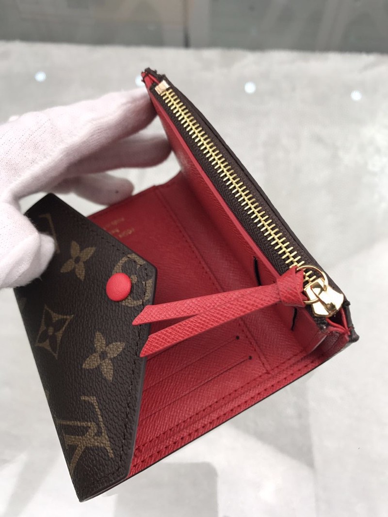 L0vis Vvtt0n Victorine Wallet In Monogram Canvas Red For Women, Women’s Wallet 12cm LV M41938