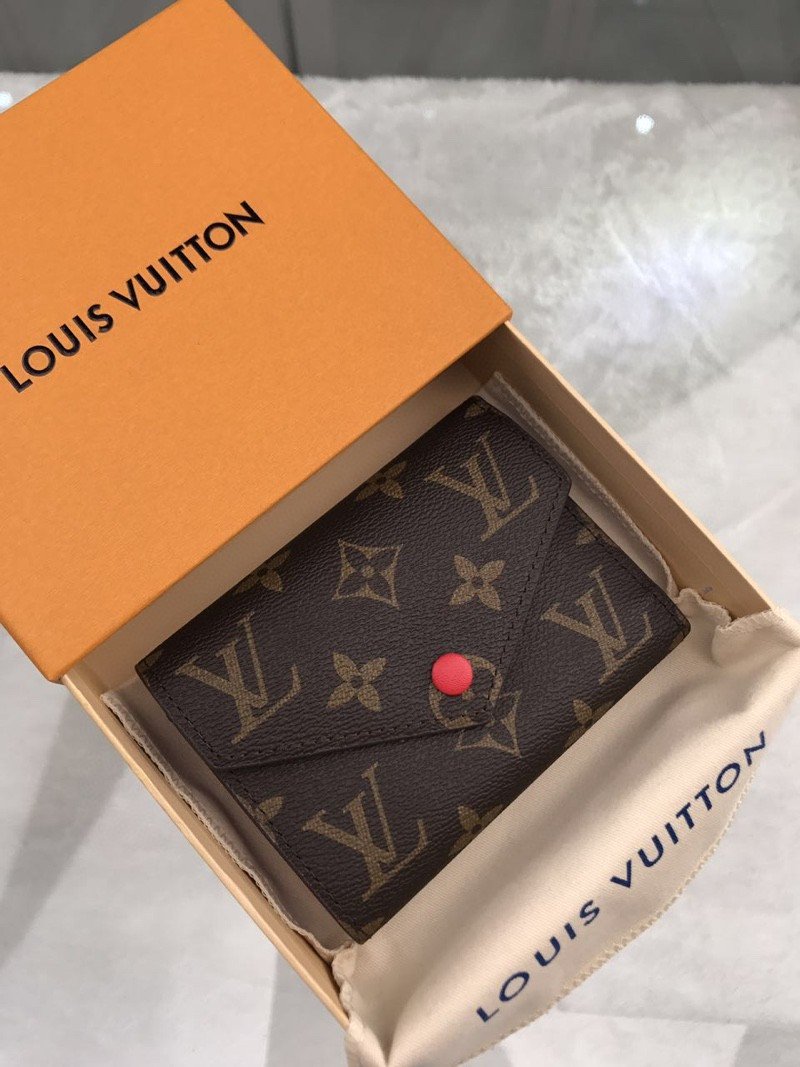 L0vis Vvtt0n Victorine Wallet In Monogram Canvas Red For Women, Women’s Wallet 12cm LV M41938